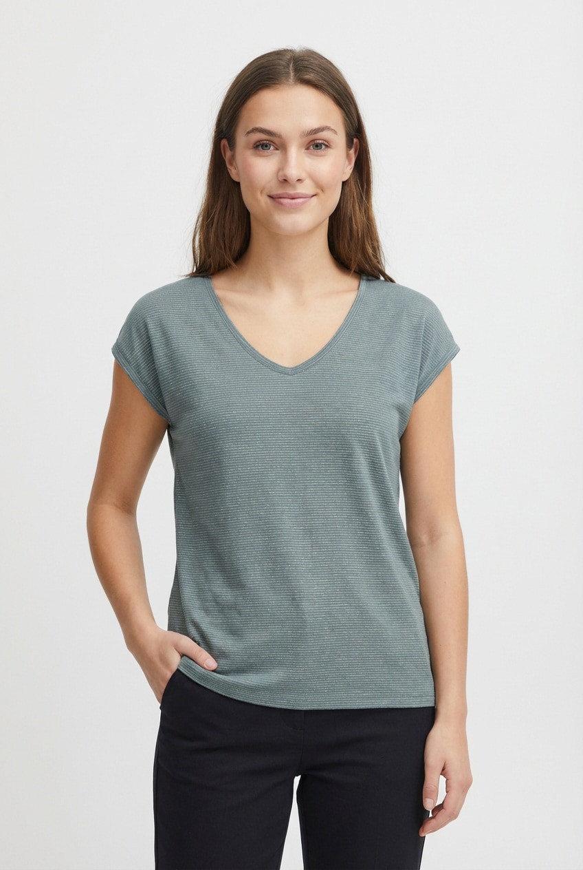 pieces Kurzarmshirt »PC BILLO« Viskosemischung, loose fit