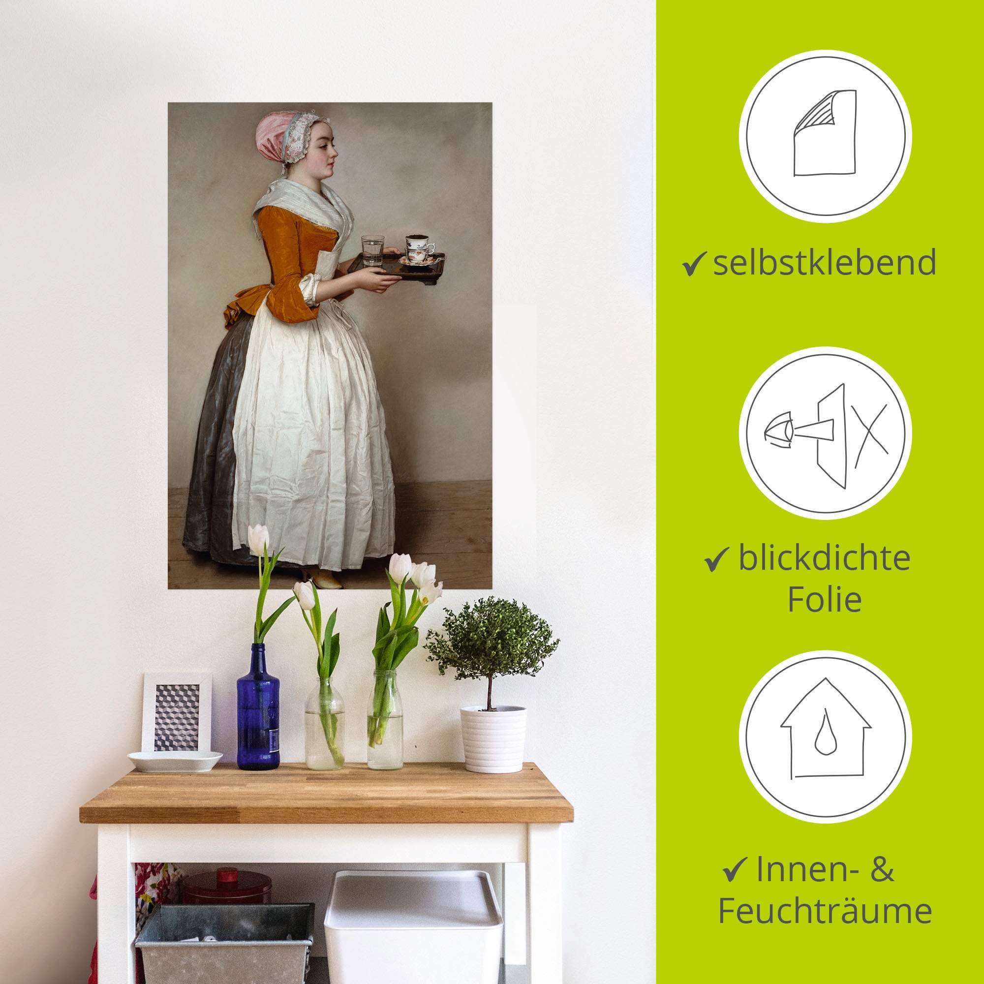 Artland Wandbild »Das Schokoladenmädchen. Um 1744/45«, Frau, (1 St.), als Alubild, Outdoorbild, Leinwandbild, Poster, Wandaufkleber