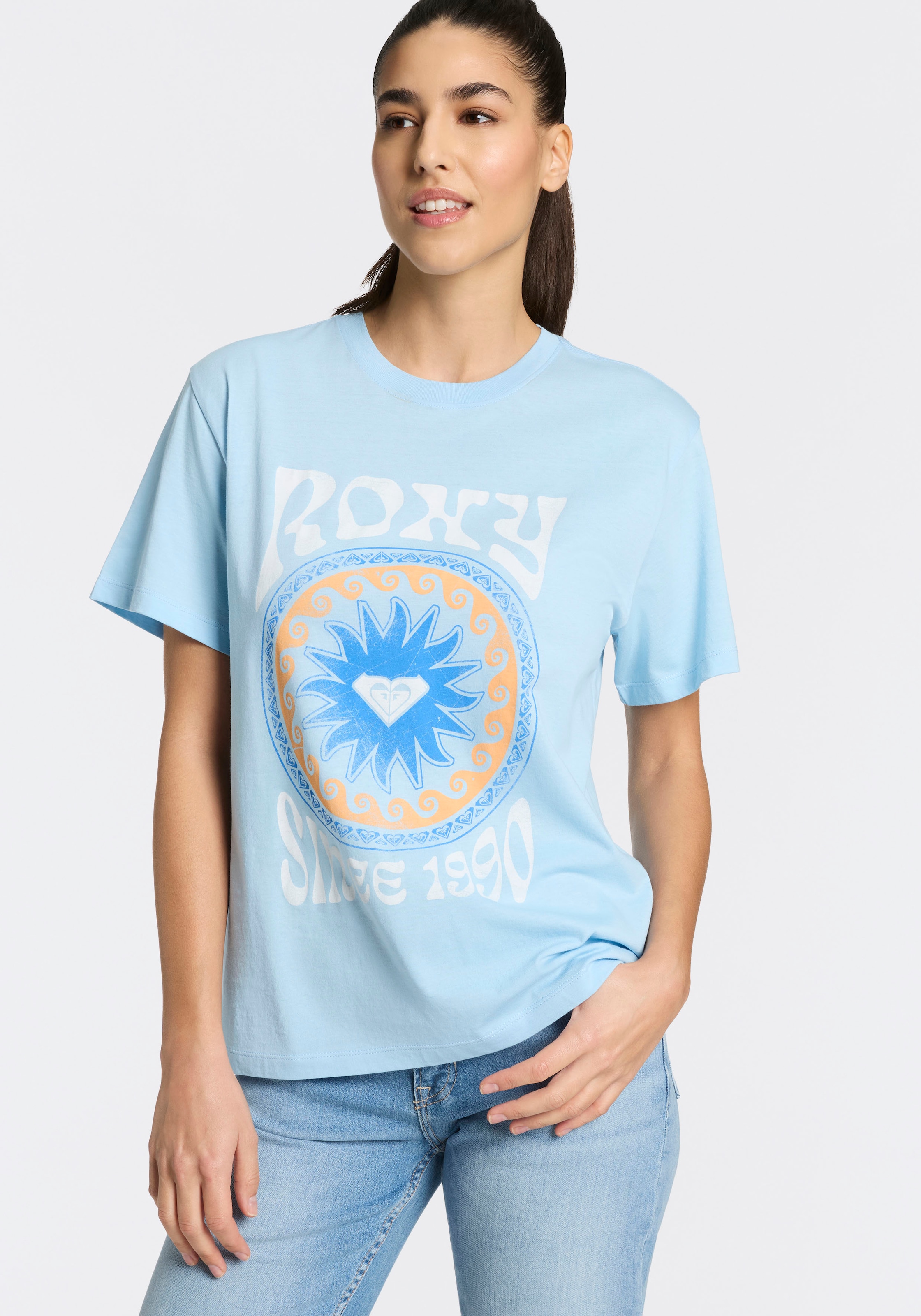 Roxy T-Shirt »O HANGLOOSE BALI WAVE« 2 sportlicher Stil, Kurzarm, Rundhalsausschnitt, aus Jersey
