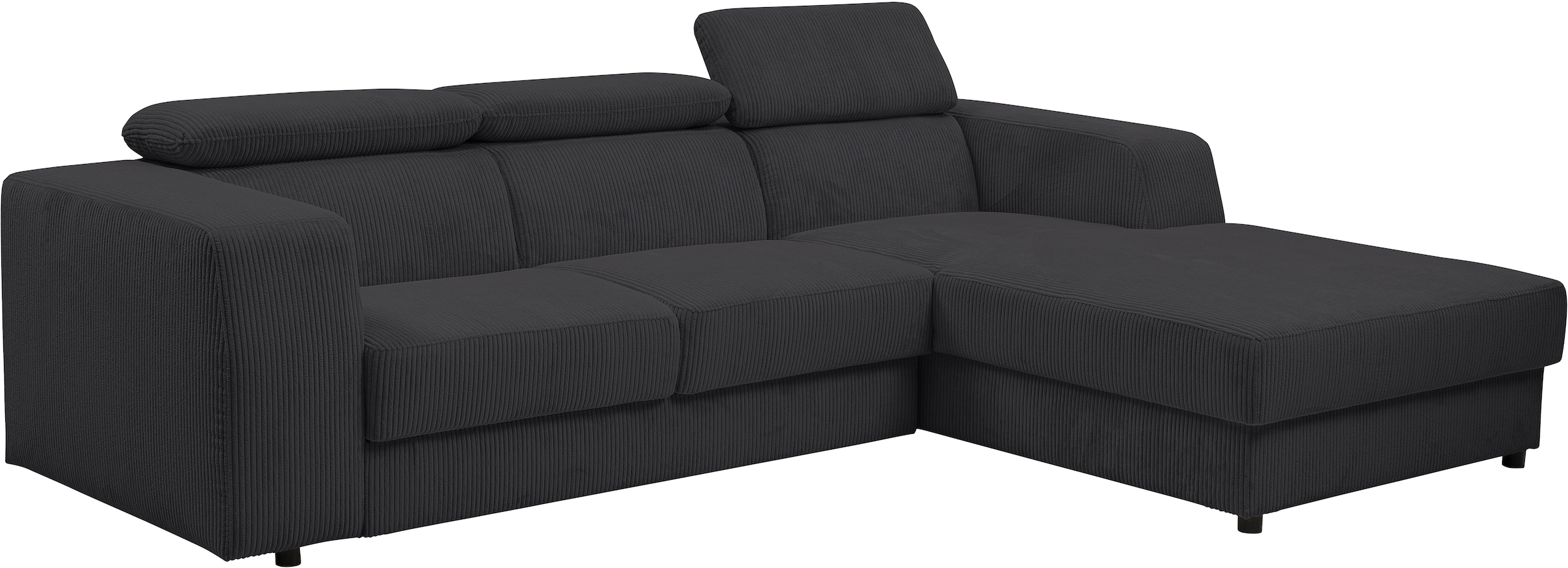 WERK2 Ecksofa »Cherry 270 cm breit, Kopfteilverstellung, Bettfunktion« Cord, L-Form, XXL, Schlaffunktion, Bettkasten