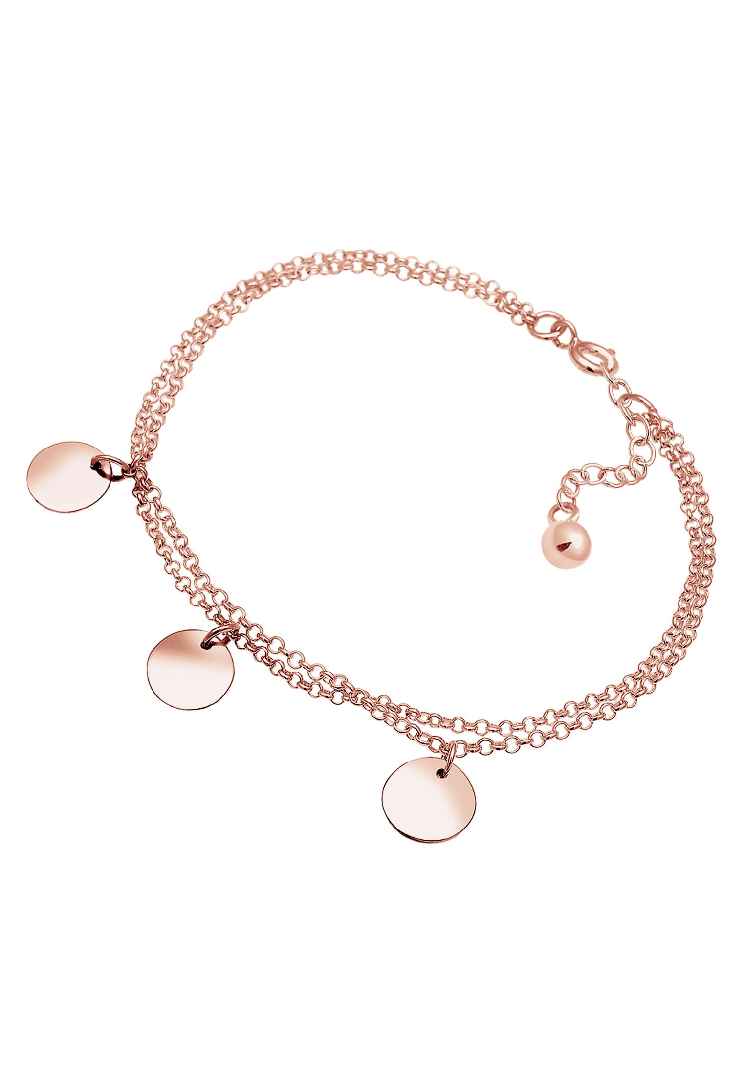 Elli Armkette »Armband 2-reihig mit Plättchen 925 Silber«