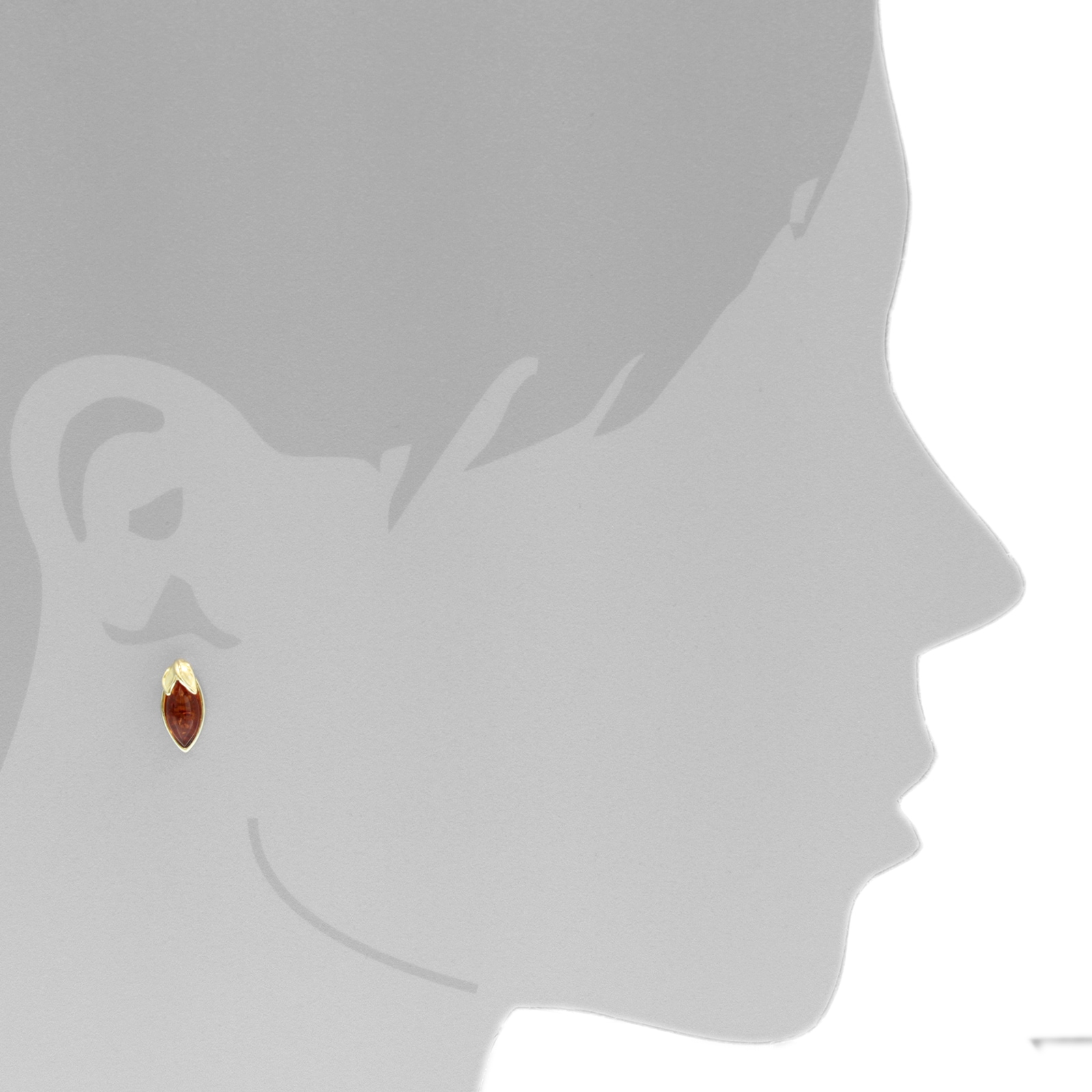 OSTSEE-SCHMUCK Paar Ohrstecker »- Elina - Gold 585/000 - Bernstein«