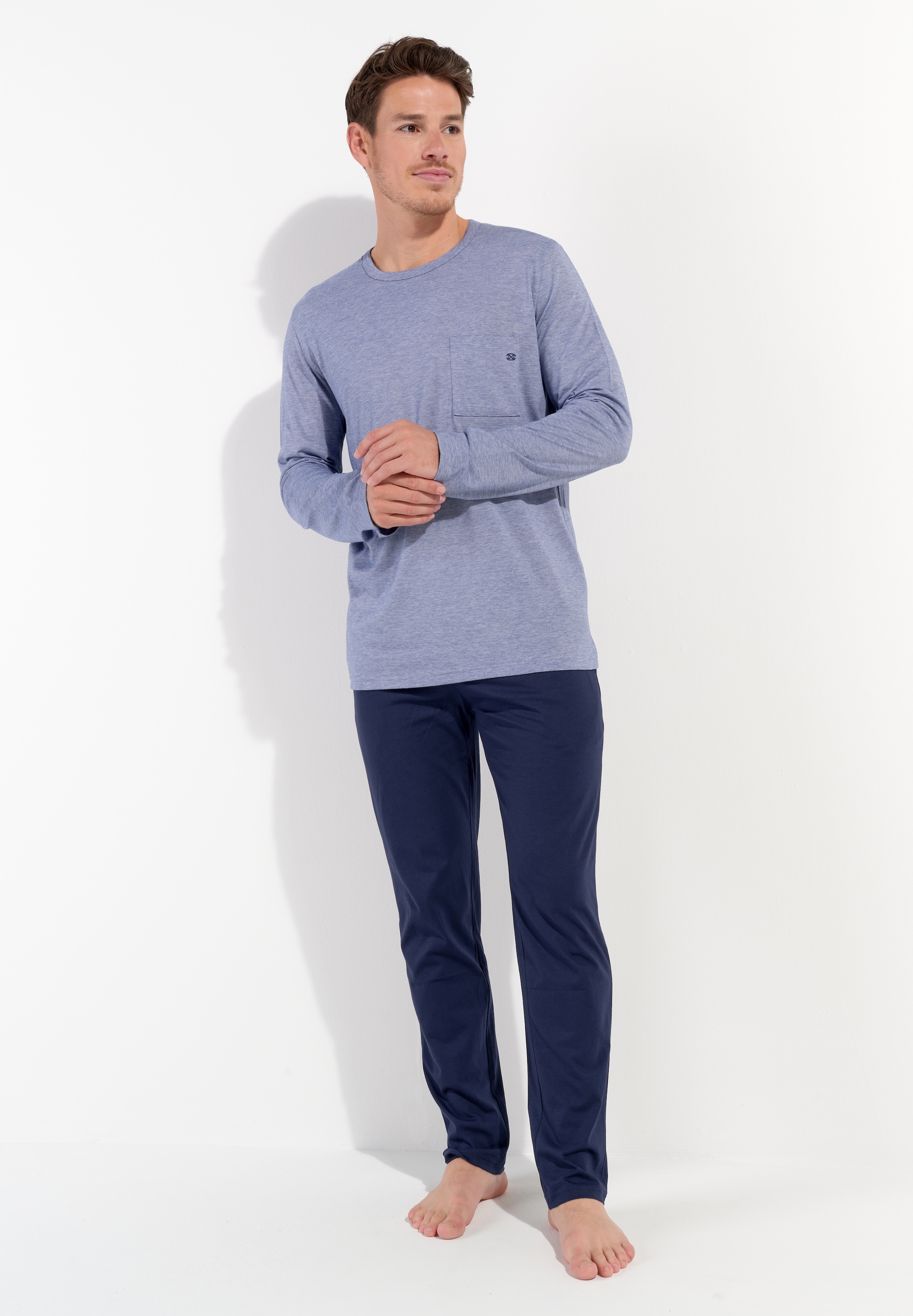 Hom Herren Pyjama »Modal Comfort« 2 tlg in blau, Größe XXL