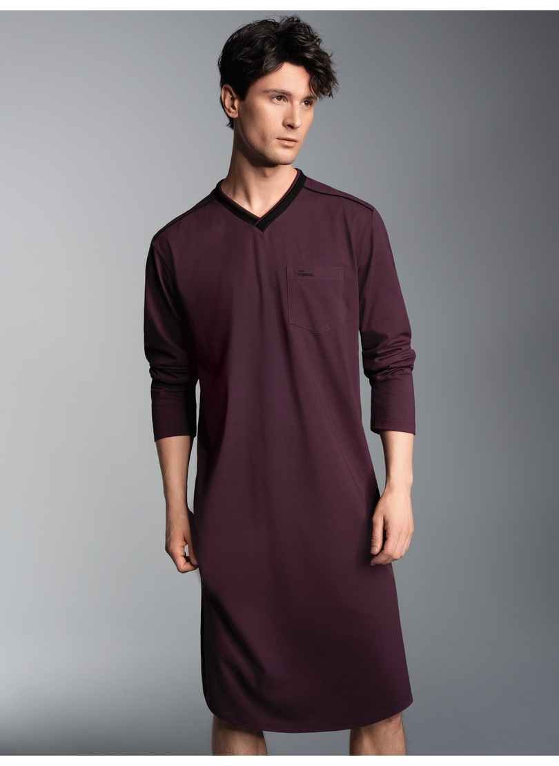 Trigema Herren Pyjama »TRIGEMA Herren-Nachthemd aus Biobaumwolle (kbA)« 1 Stk. tlg. in lila, Größe 3XL