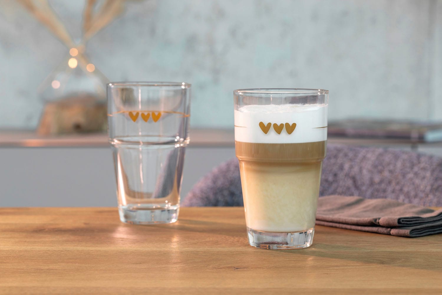 LEONARDO Latte-Macchiato-Glas »Gläser-Set SOLO, mit Herzmotiv«, (Set, 6 tlg.), 410 ml, 6-teilig