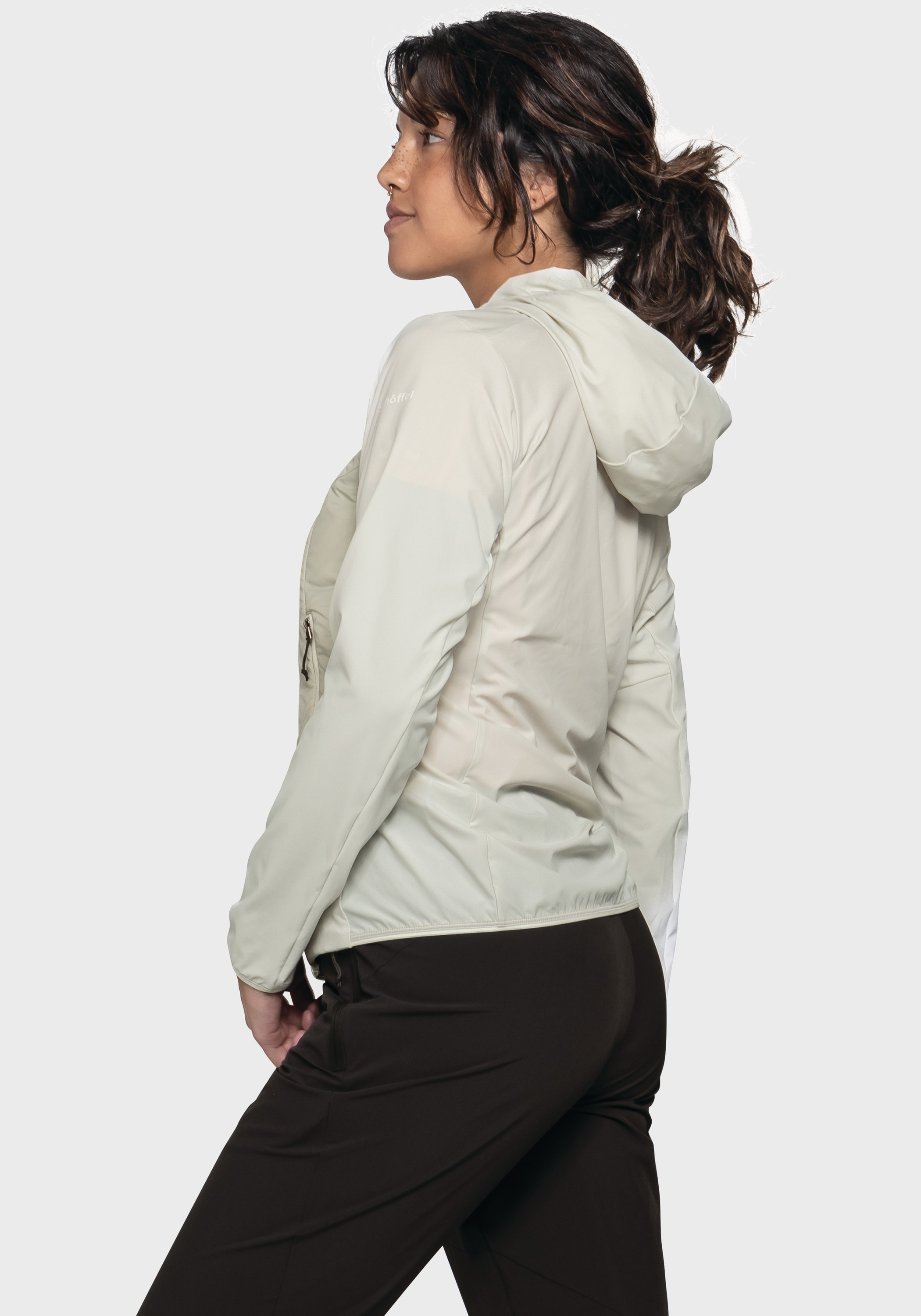 Schöffel Funktionsjacke »Hiking Hybrid Jk Style Blaueis WMS«, mit Kapuze