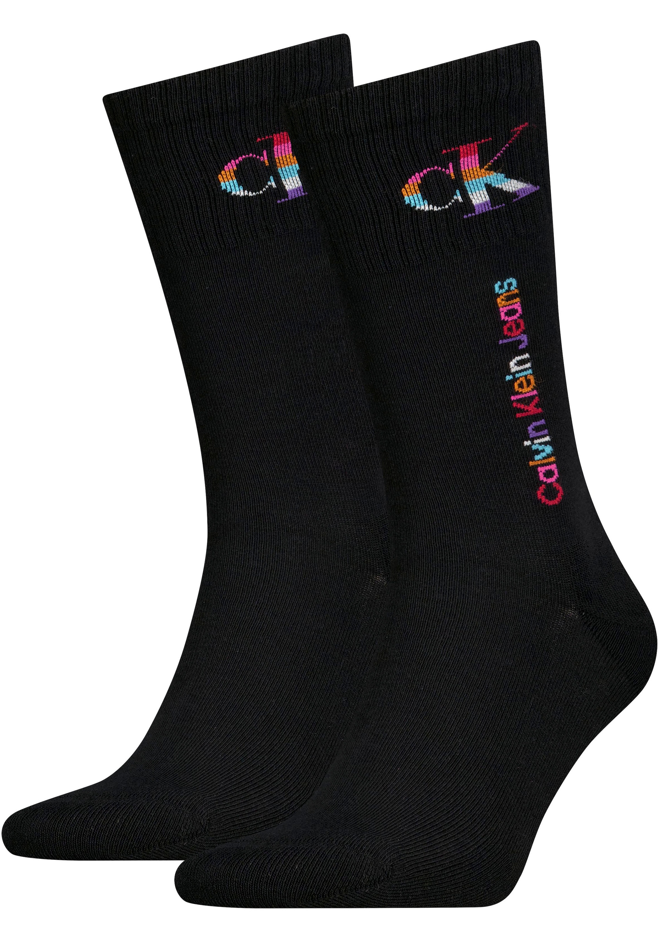 Socken, (Packung, 2 Paar), Crew Socks mit Regenbogen-Logo