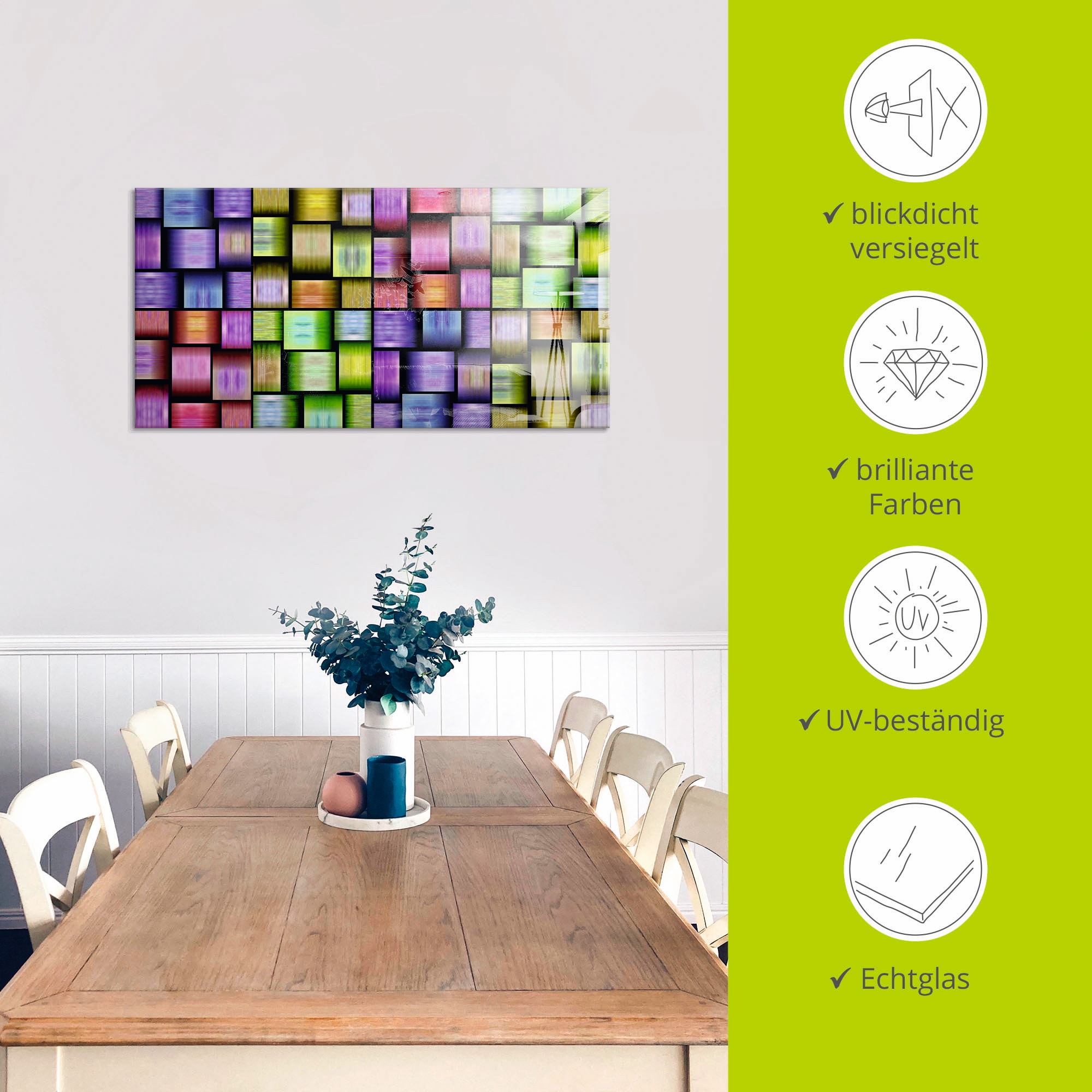 Artland Glasbild »Bunte Muster«, Muster, (1 St.), in verschiedenen Größen