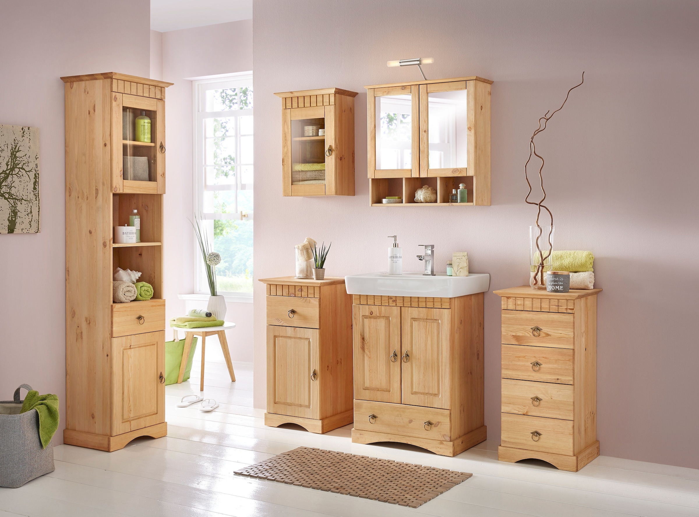 welltime Spiegelschrank »Landhaus Sylt«, Breite 62,5 cm, aus Massivholz