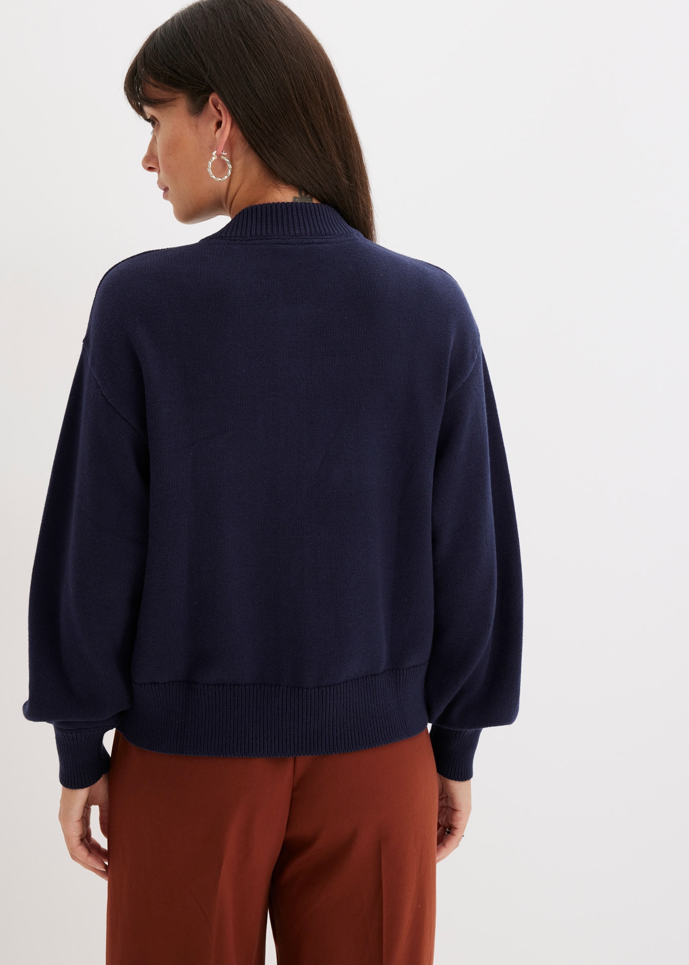 bonprix Strickjacke »Strickjacke aus reiner Baumwolle« Oversize Passform, mit Rippbündchen, aus Baumwolle, mit Knopfleiste