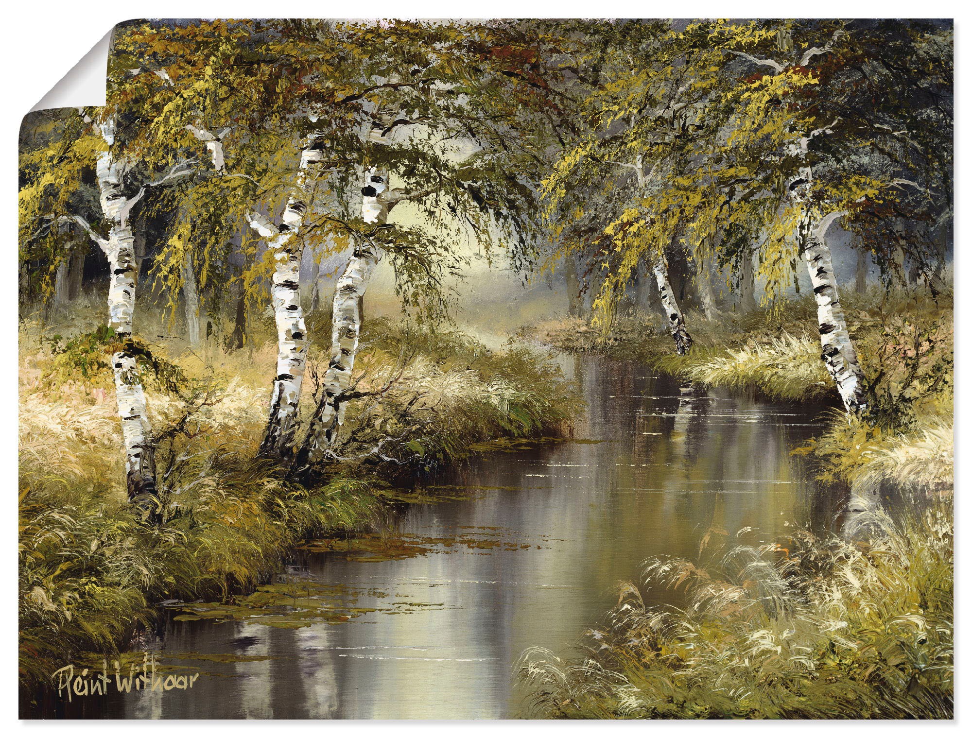 Artland Wandbild »Kanal tief im Wald«, Wald, (1 St.), in vielen Größen & Produktarten -Leinwandbild, Poster, Wandaufkleber / Wandtattoo auch für Badezimmer geeignet