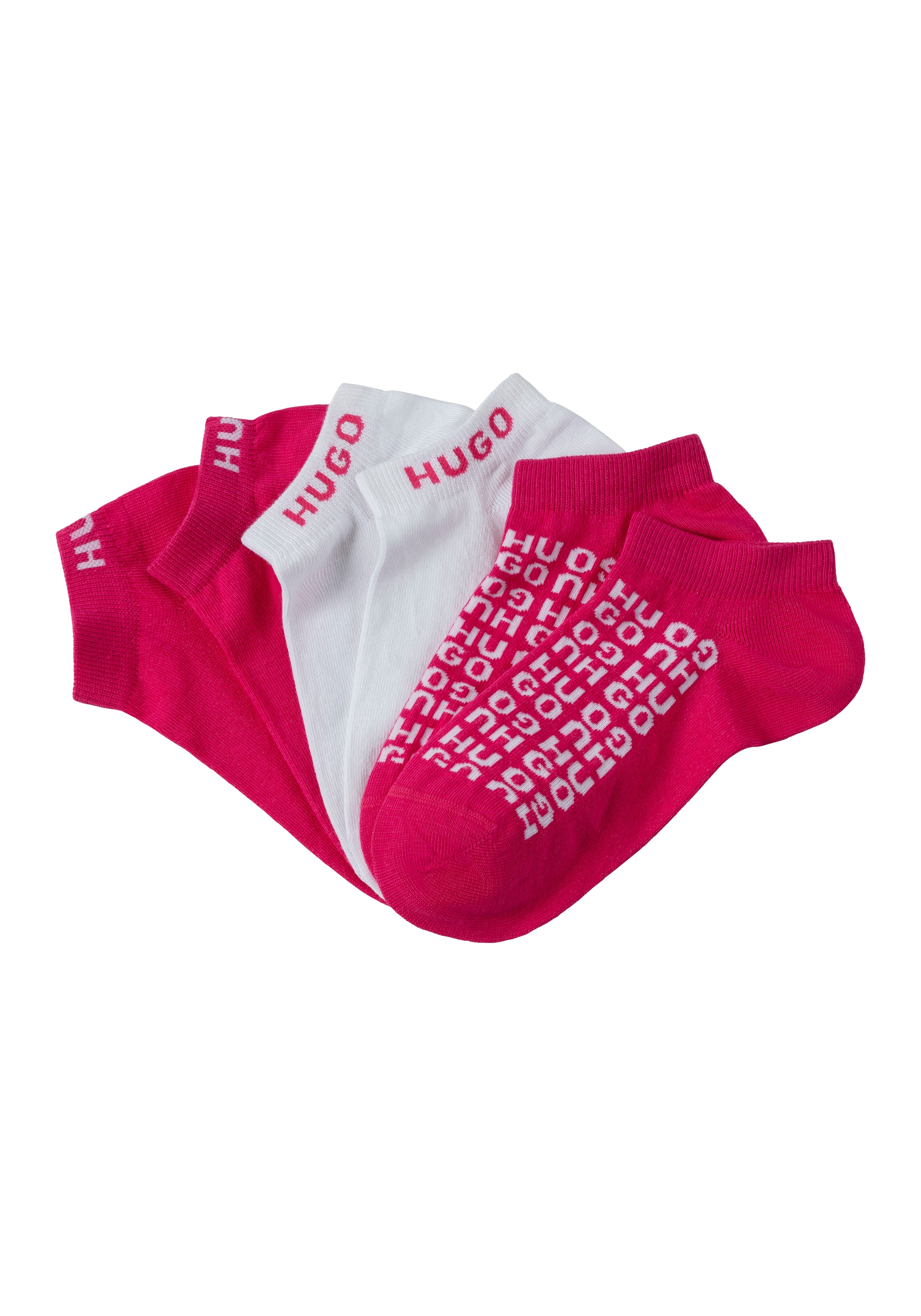 Hugo Underwear Damen Socken »3P AS AO LOGO CC« Packung, 3er Pack, 3 Stk. tlg. mit kontrastfarbenen Logoschriftzug, Größe 39-42