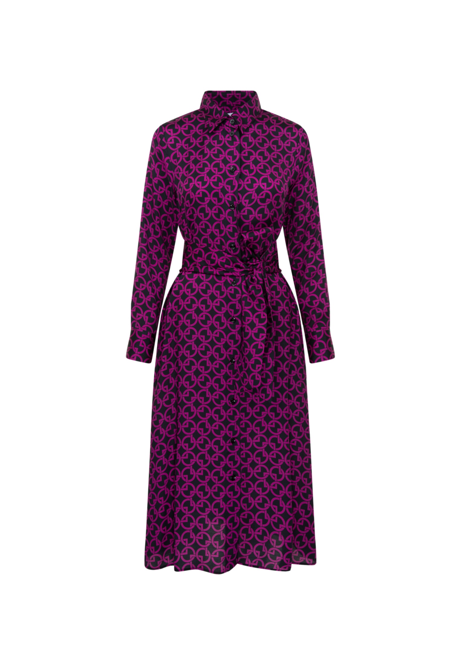seidensticker Sommerkleid »Schwarze Rose«, Langarm Kragen Druck