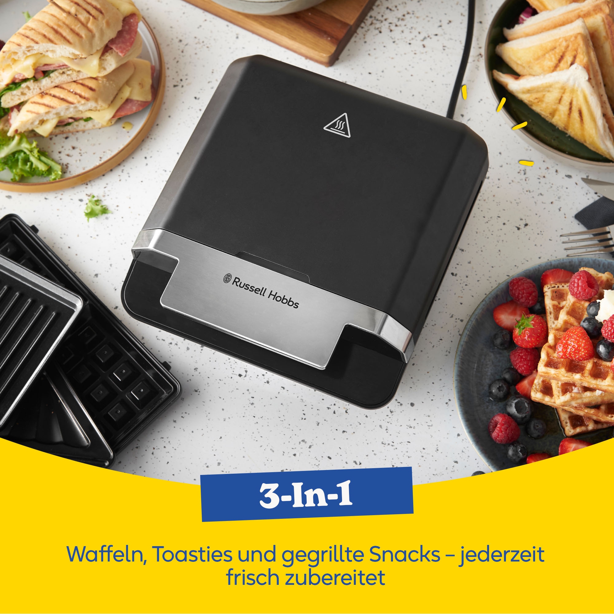 RUSSELL HOBBS 3-in-1-Sandwichmaker »Creations 28690-56« 820 W Inkl. Sandwich-, Waffel-& Grillplatten