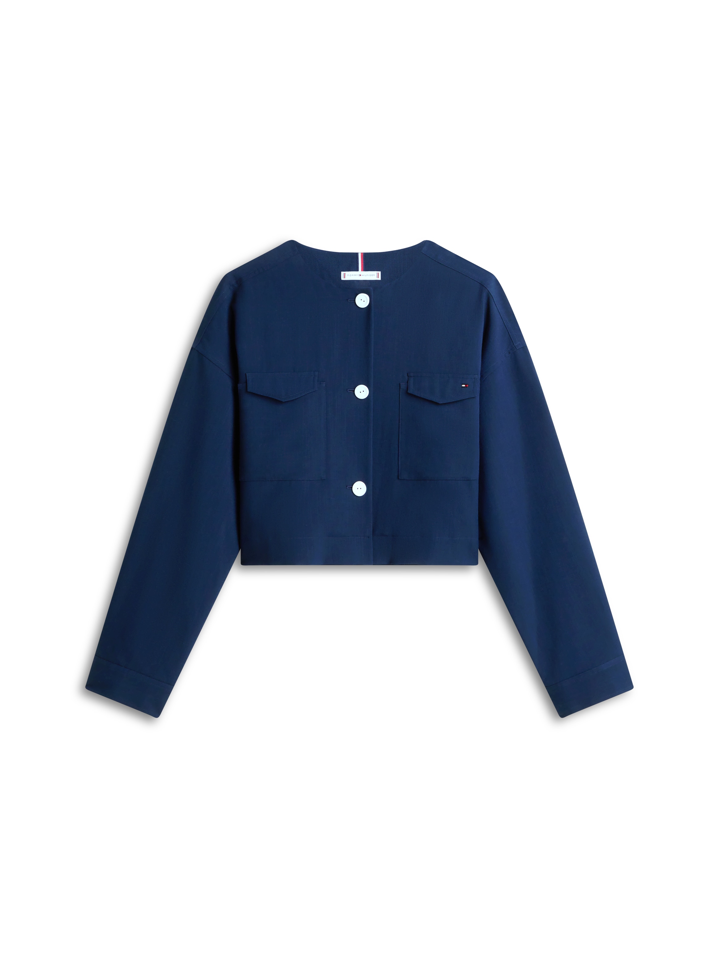 Tommy Hilfiger Kurzblazer »TAILORED UTILITY CROPPED JACKET« Boxy Fit, ohne Kragen