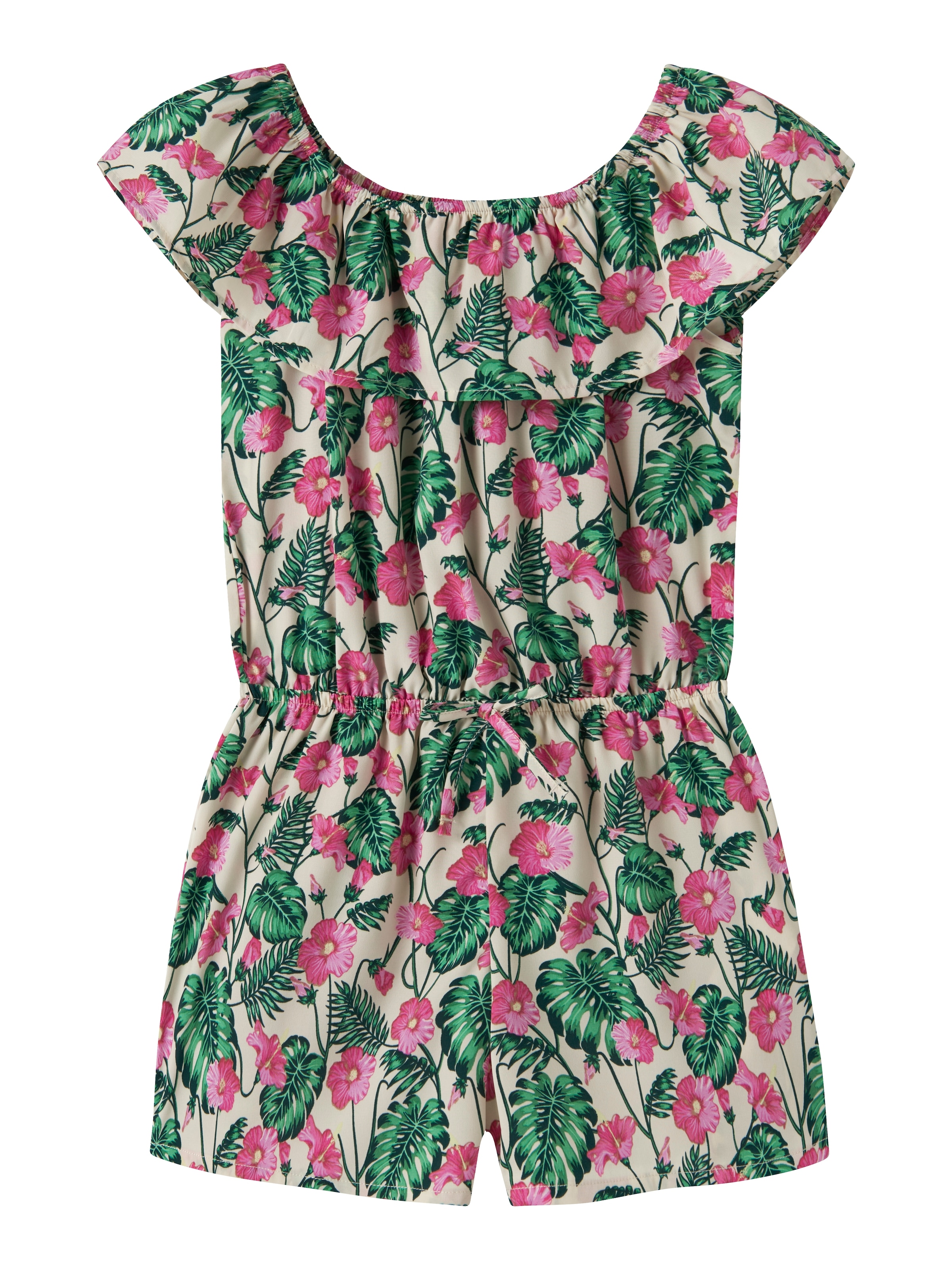 Name It Kurzoverall »NKFVINAYA  PLAYSUIT FFF« Kunstfaser, elastischer Bund, Allover-Druck