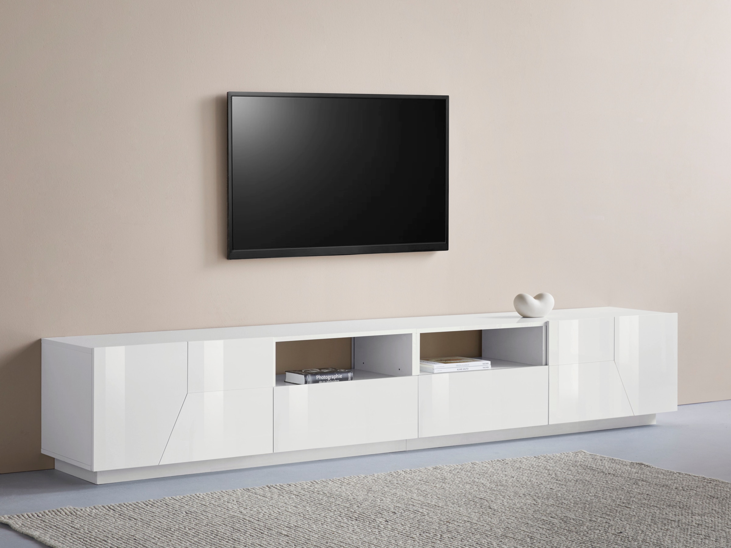 INOSIGN Lowboard »ALIEN- TV-Board, mit 4 Türen, 2 Schubladen und 2 offenen Fächern«, TV-Kommode Breite ca. 260 cm "Made in Italy"