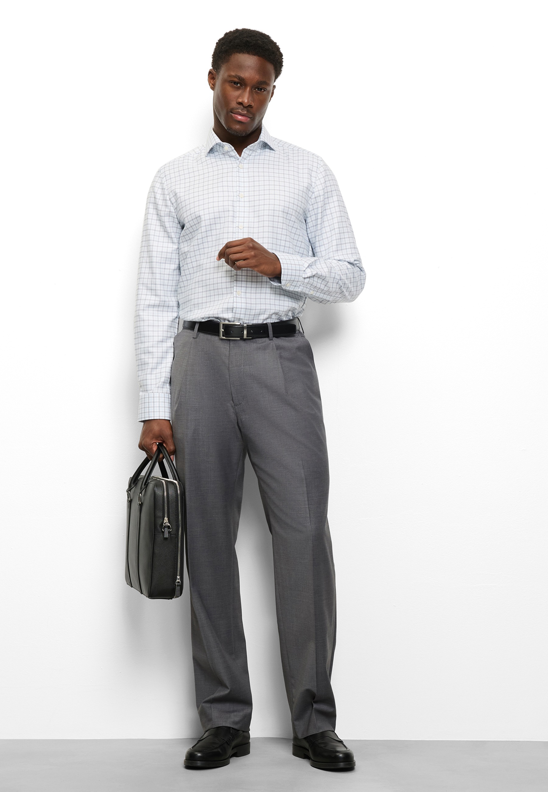 OLYMP Langarmhemd »Level Five« Businesshemd, body fit, Royal Kentkragen, Karomuster