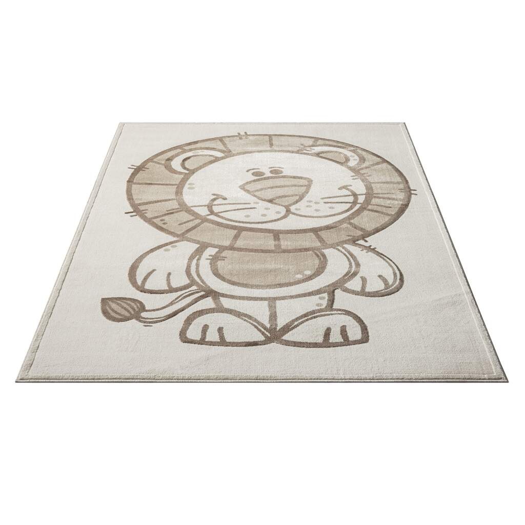 Carpet City Kinderteppich »MARA717«, rund, Kinderzimmer Teppich Tiere Beige Spielzimmer