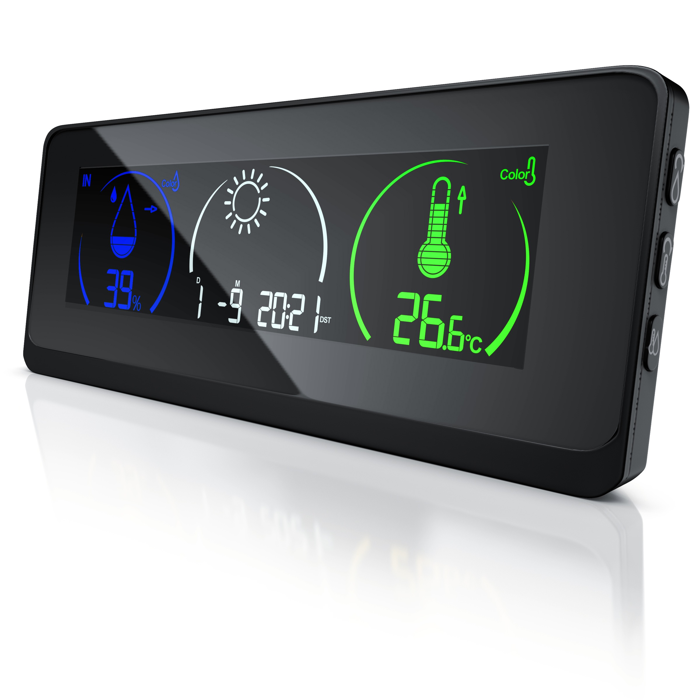 BEARWARE Funkwetterstation »Wetterstation inkl. Transmitter & Netzteil«, (mit Außensensor), mit Farbdisplay