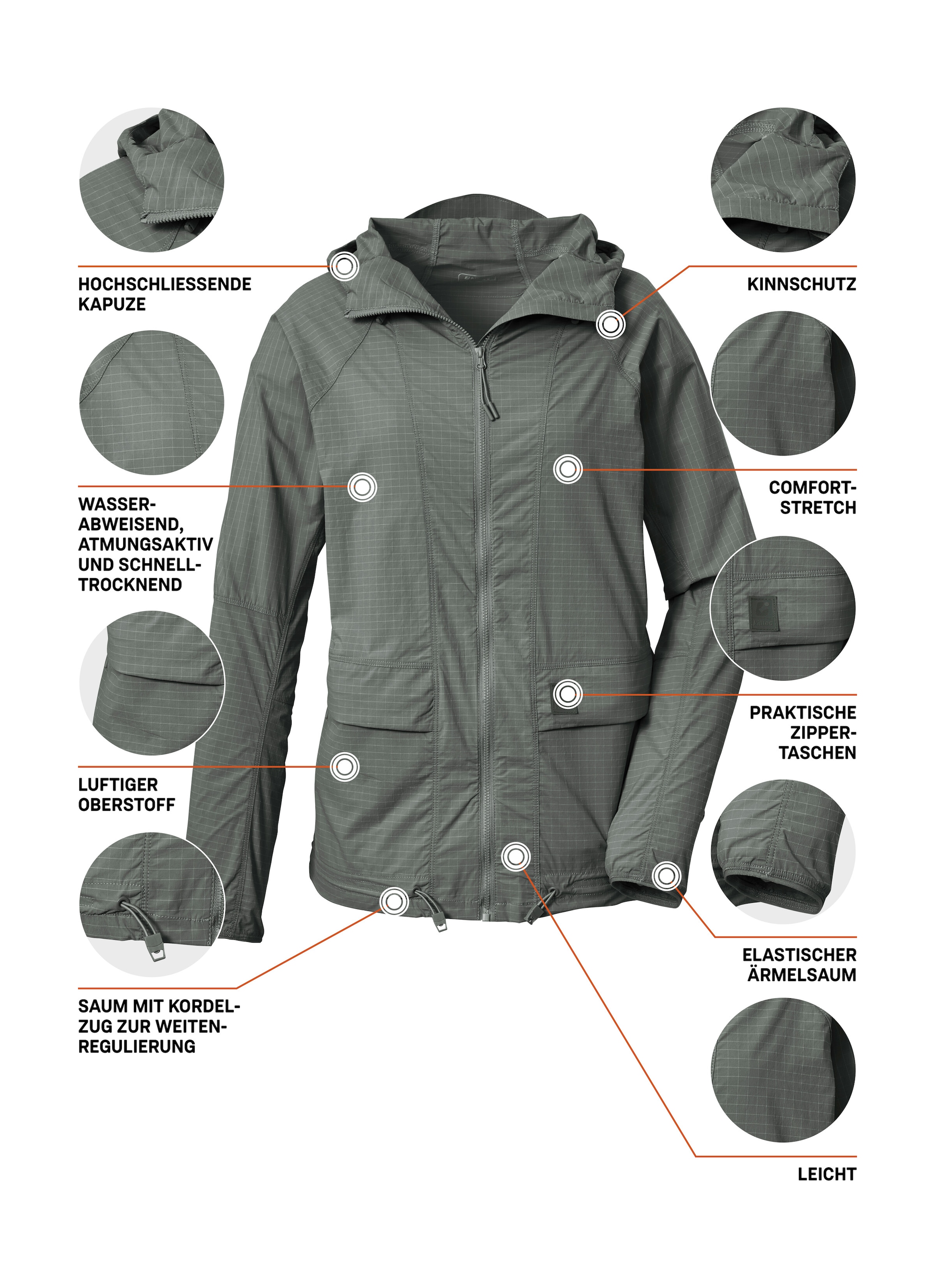 Killtec Funktionsjacke »KOS 166 WMN JCKT« Wasserabweisende, atmungsaktive Damenjacke mit Kapuze