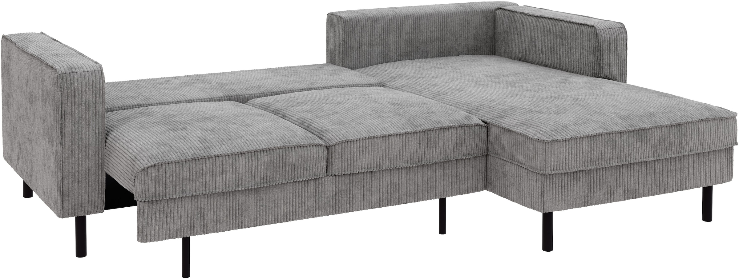TRENDMANUFAKTUR Ecksofa »Watkins, Couch wahlweise mit Schlaffunktion & Bettkasten, auch in Cord«, Recamiere beidseitig montierbar, Breite 232 cm