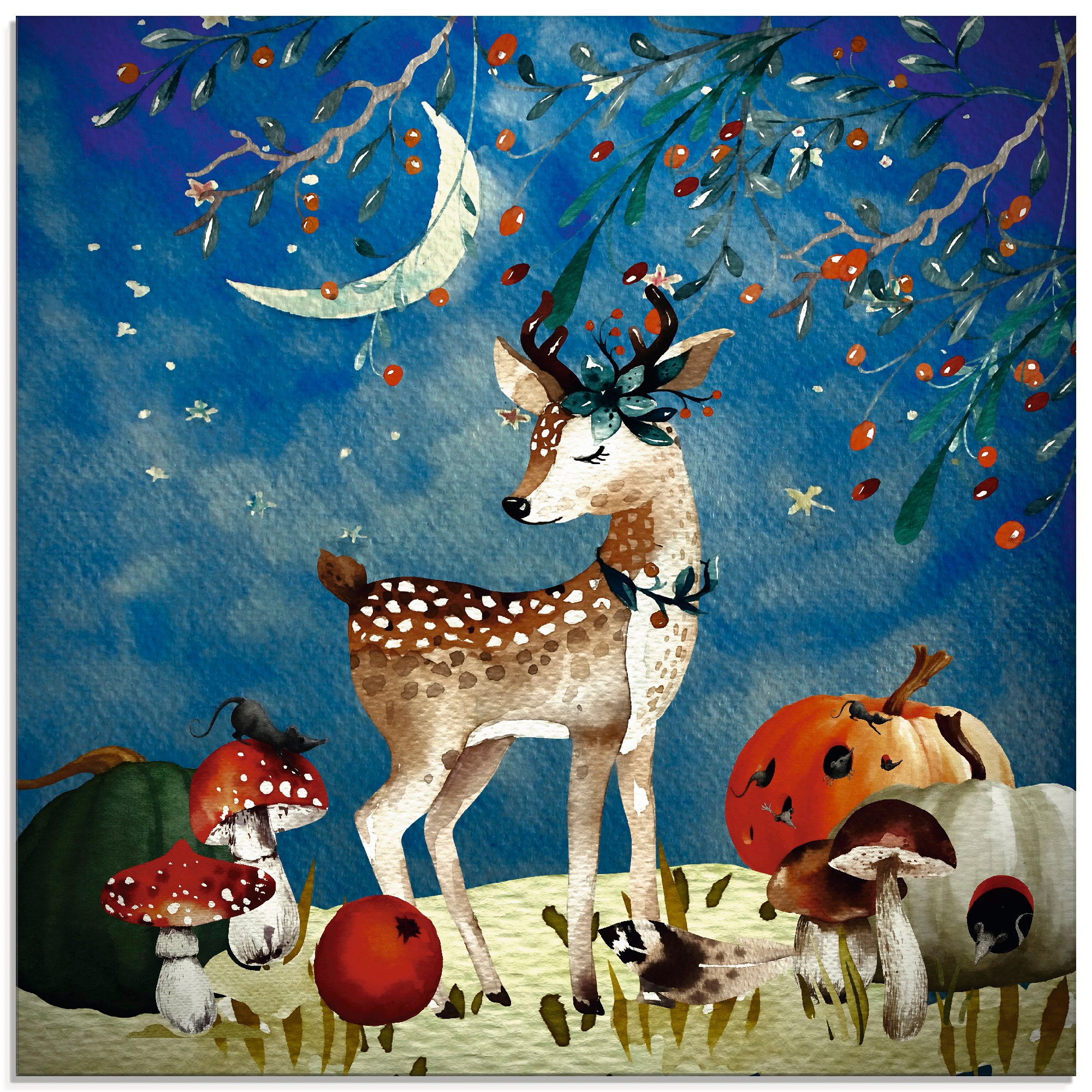 Artland Glasbild »Das müde Reh«, Tiere, (1 St.)