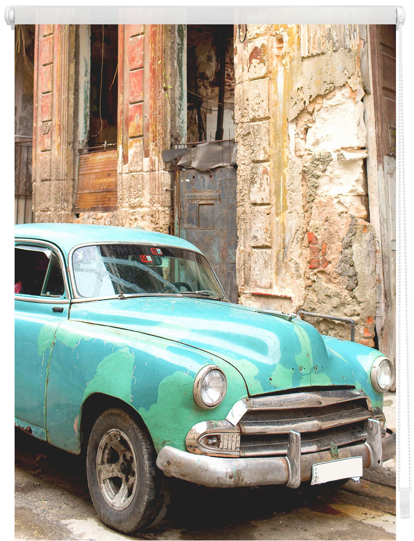 Seitenzugrollo »Klemmfix Motiv Kuba«, Lichtschutz, ohne Bohren, freihängend, bedruckt