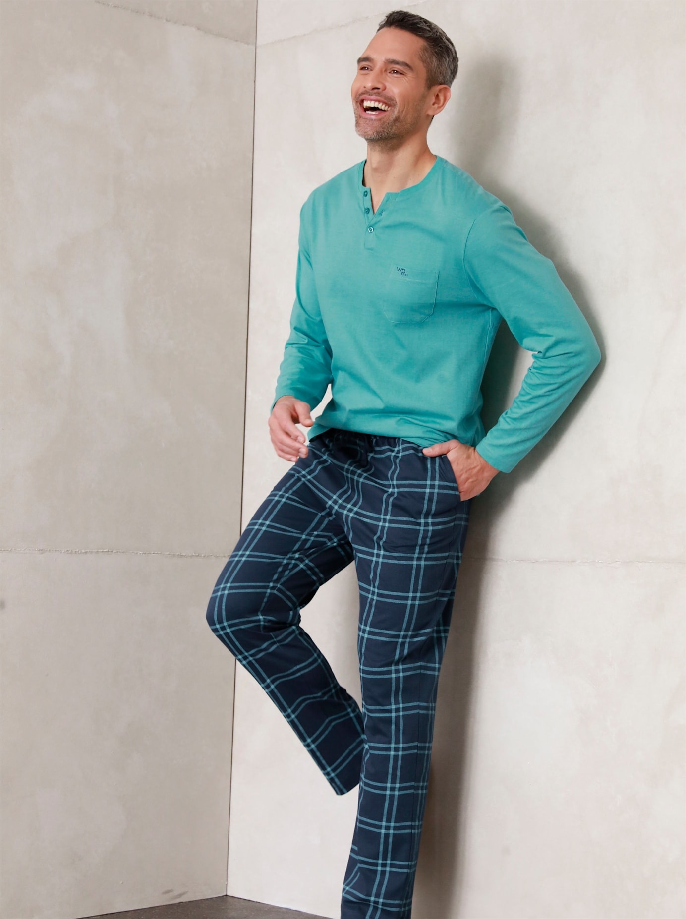 Wäschepur Herren Pyjamahose in blau, Größe 44/46