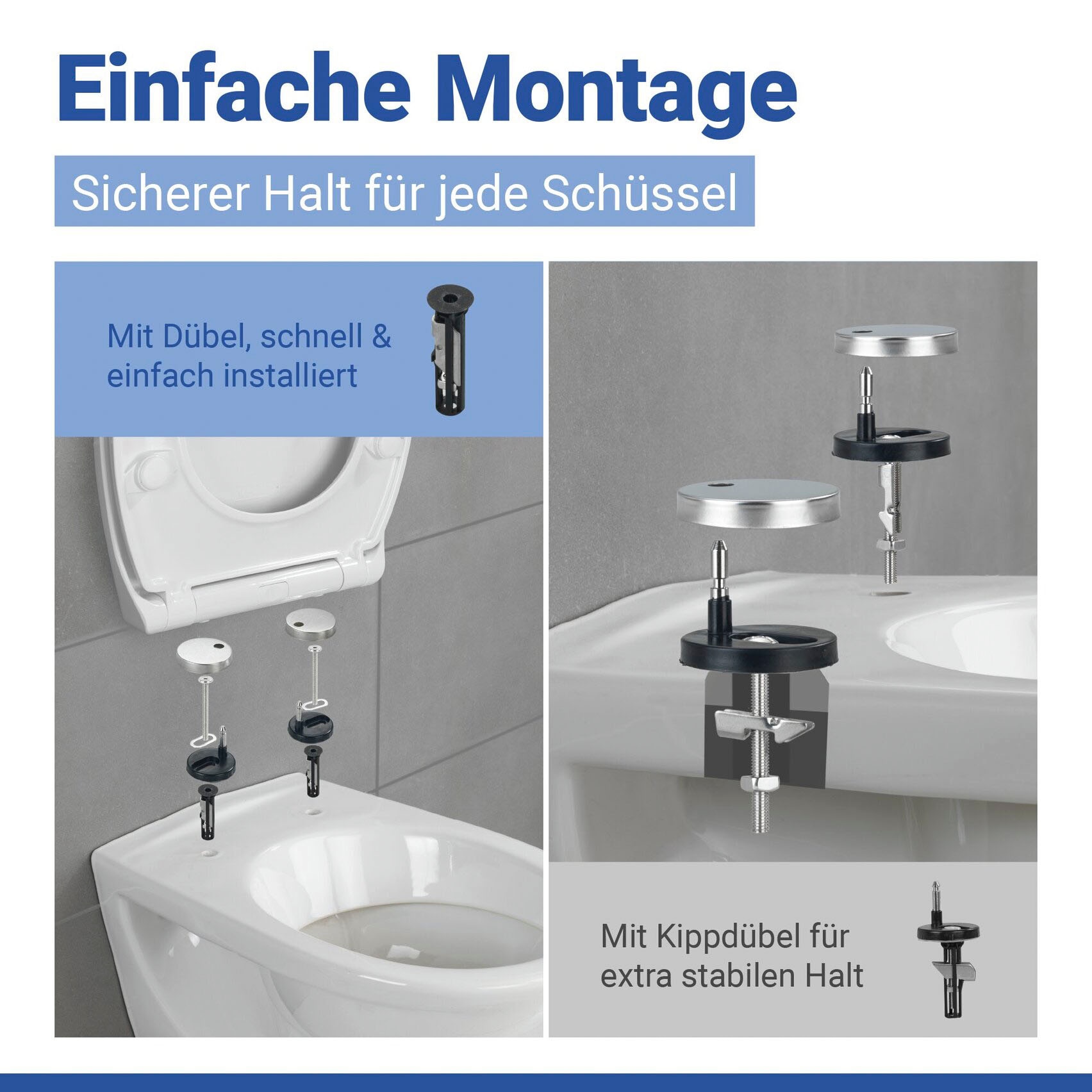 WENKO WC-Sitz »Gubbio« Duroplast, mit Absenkautomatik