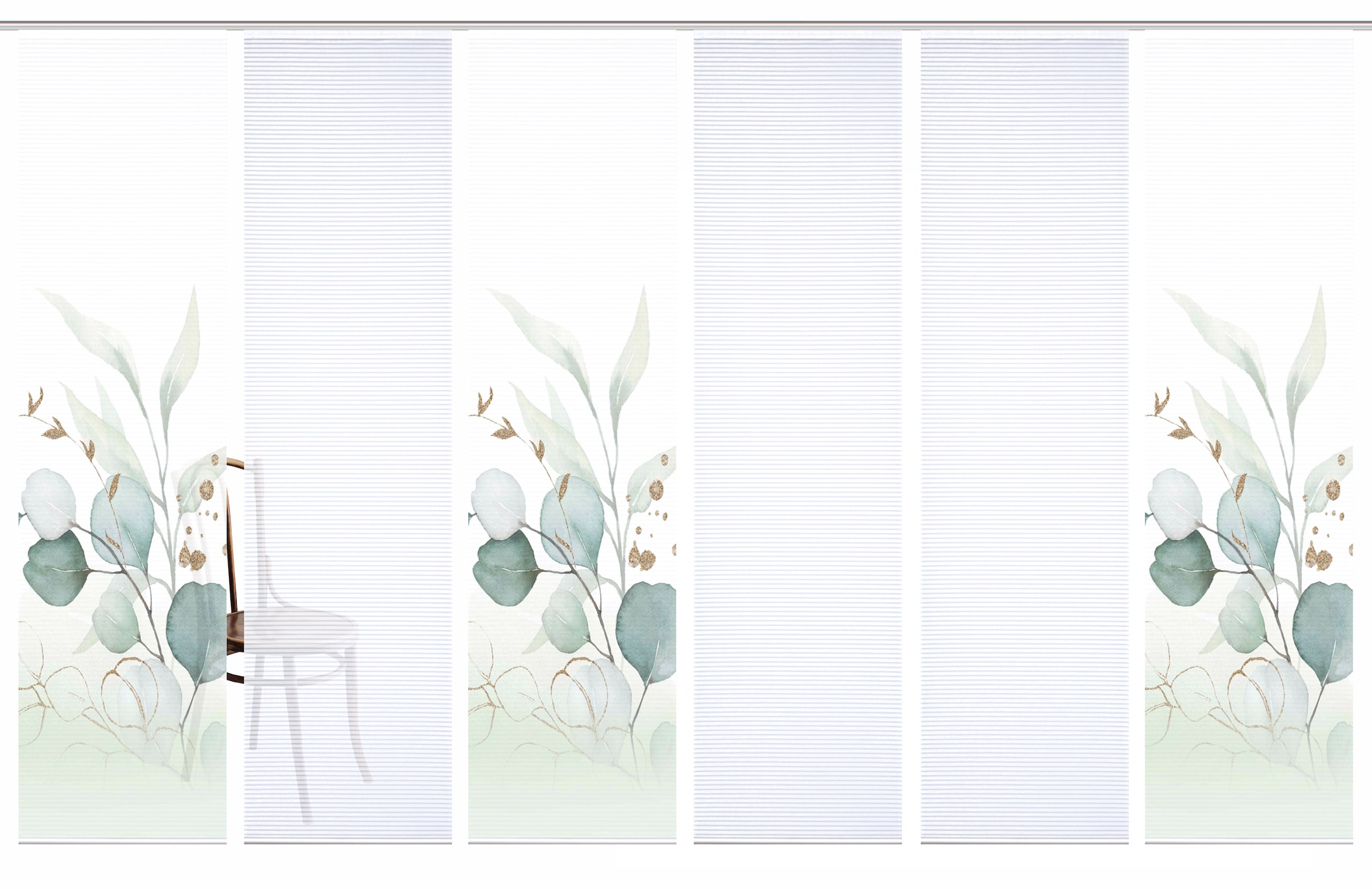 HOME in green Schiebegardine »ABANIO« Paneelwagen 6 Stk. tlg. SET DIGITALDRUCK,BAMBUSOPTIK RECYCELT