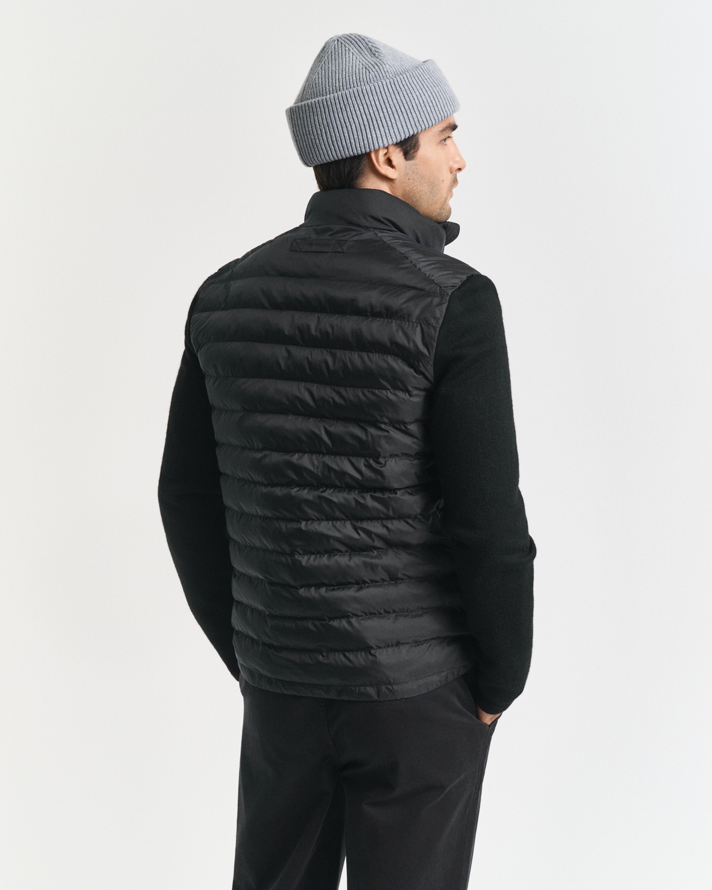 Gant Steppjacke »MIXED MEDIA« Ärmel aus Strick, regular fit, Stehkragen