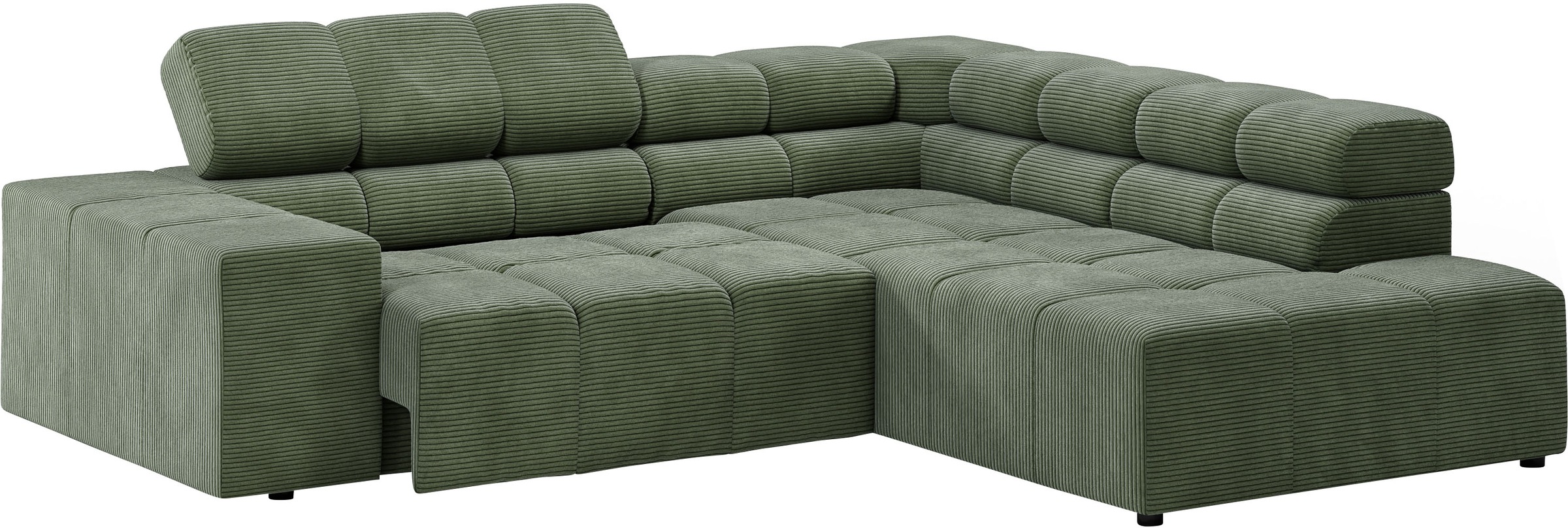 INOSIGN Ecksofa »Ancona, incl. Kopfteilverstellung + 3 Zierkissen, L-Form, Breite 249cm«, wahlweise motorische Sitztiefenverstellung, B/T(H: 249/215/70 cm
