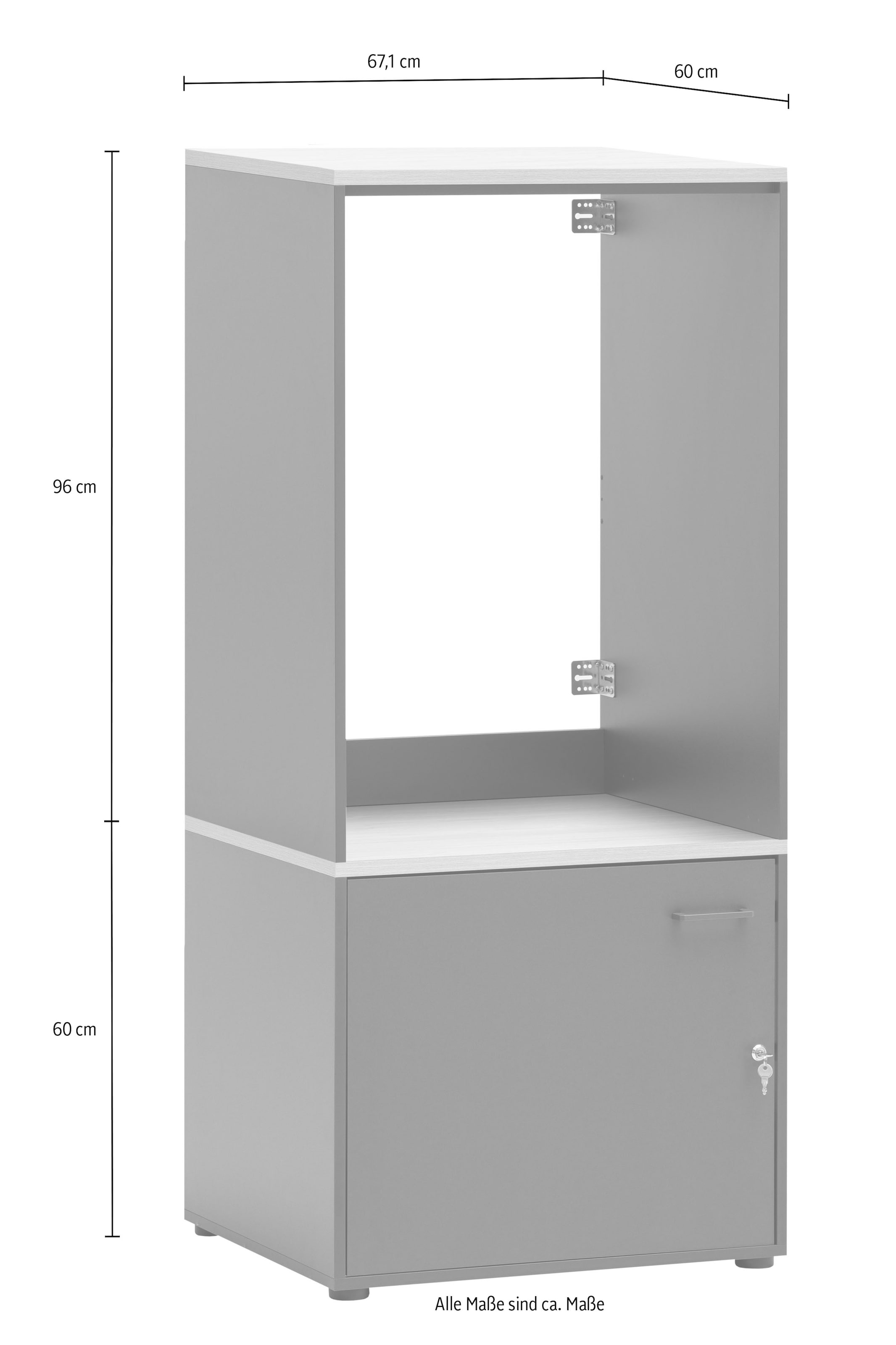Schildmeyer Mehrzweckschrank-Set »Solea«, Breite 134 cm, Stapelbare Schränke, Metallbeschläge, Türschloss