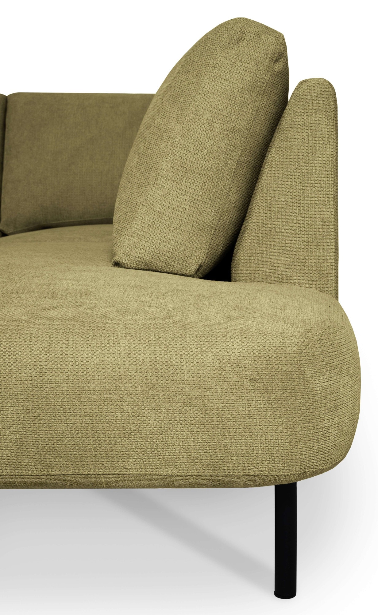 Places of Style Wohnlandschaft »Cesola«, in weichem Chenille-Stoff, Breite 327 cm, mit schwarzen Metallfüßen