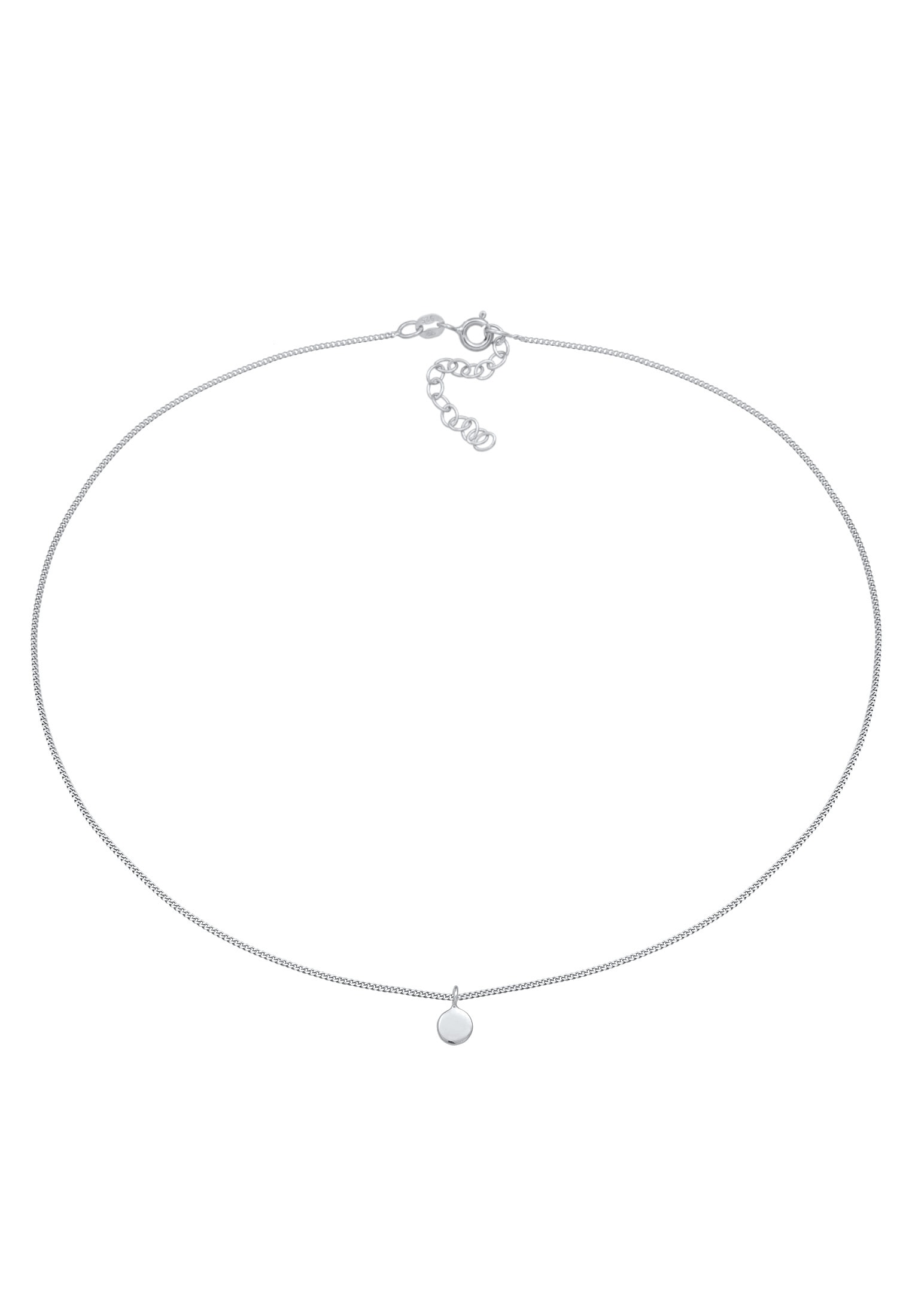 Elli Choker »Halskette Choker Kreis Plättchen Basic Coin 925 Silber«