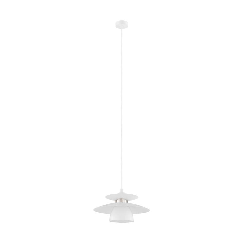 EGLO Hängeleuchte »BRENDA«, 1 flammig, Leuchtmittel E27 | ohne Leuchtmittel, Pendelleuchte, Stahl, Farbe: Nickel matt, weiß, Fassung: E27, Ø: 32 cm