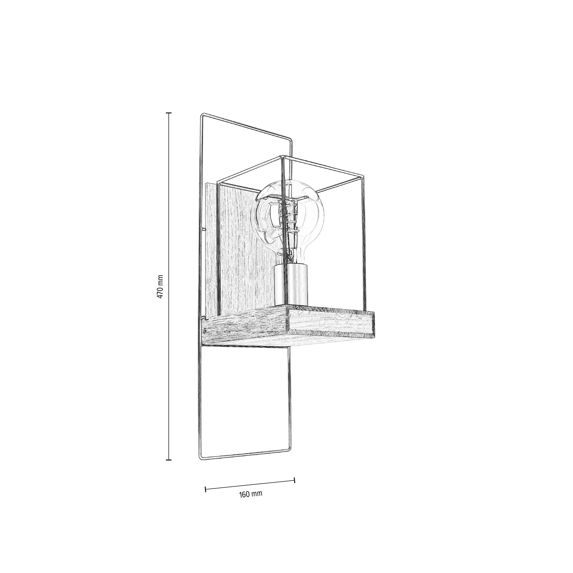 SPOT Light Wandleuchte »GRETTER«, 1 flammig, Leuchtmittel E27 | ohne Leuchtmittel, Aus edlem Eichenholz,Nmit FSC®-Zertifikat