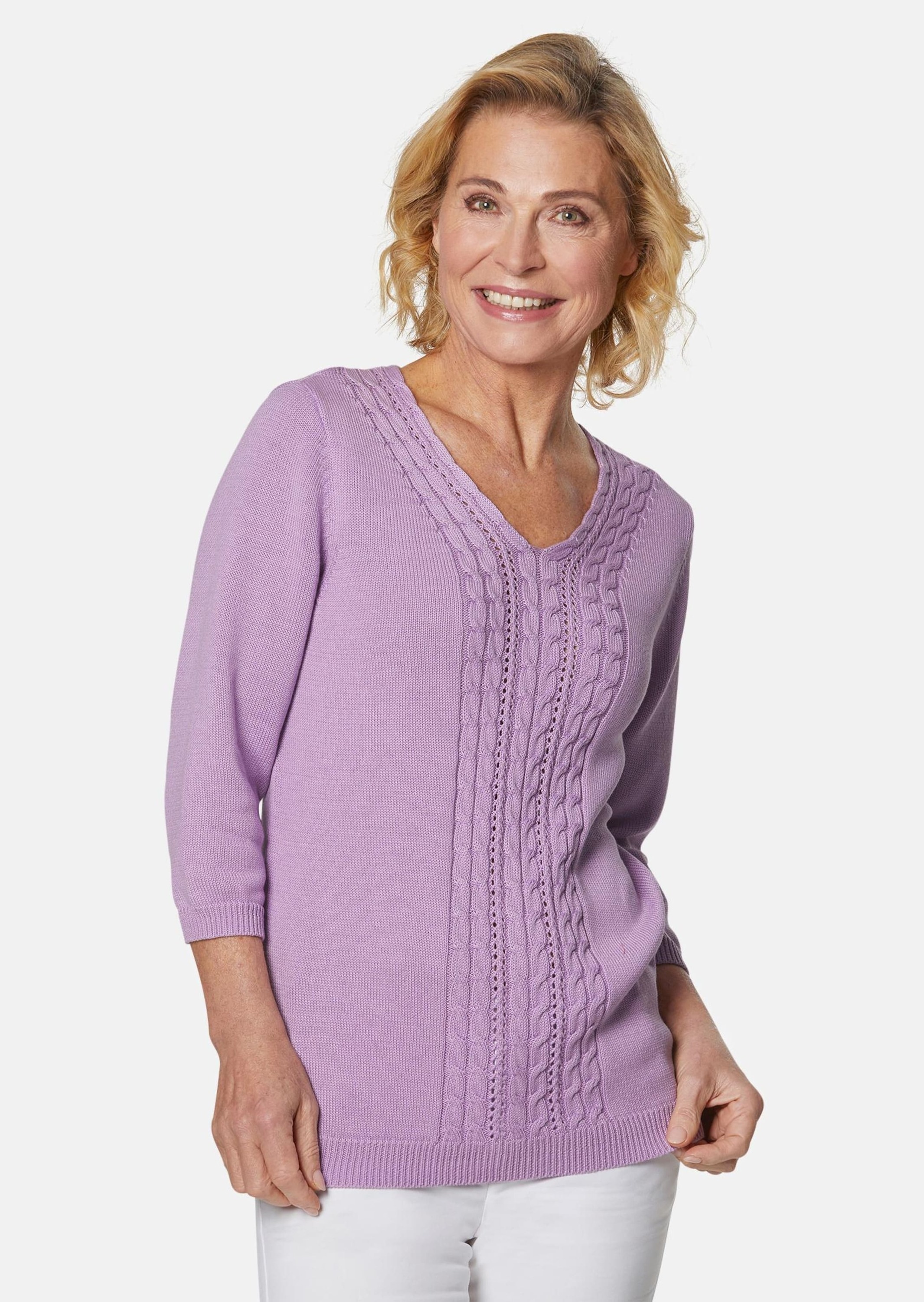GOLDNER Rundhalspullover »Superweicher V-Pullover in Leichtstrick«