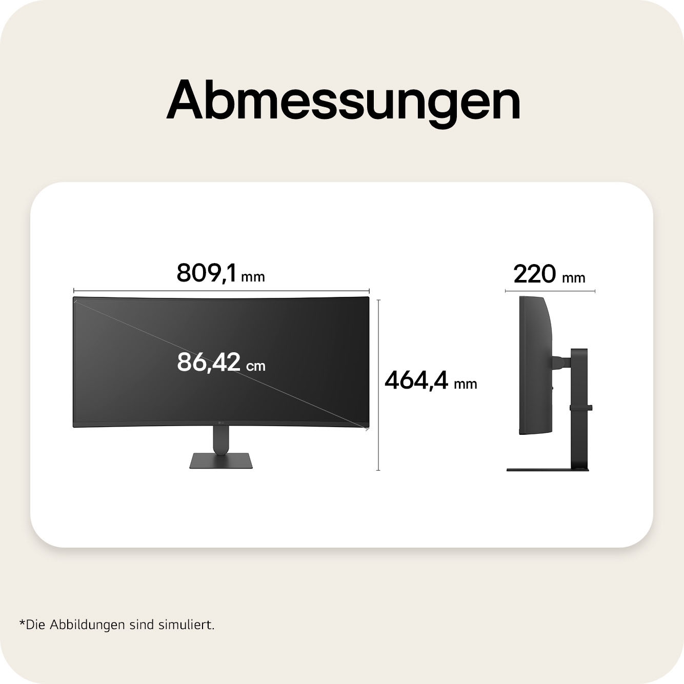 LG Curved-LED-Monitor »34U640B« 86 cm/34 ″  3440 x 1440 px UWQHD 5 Reaktionszeit 144 Hz