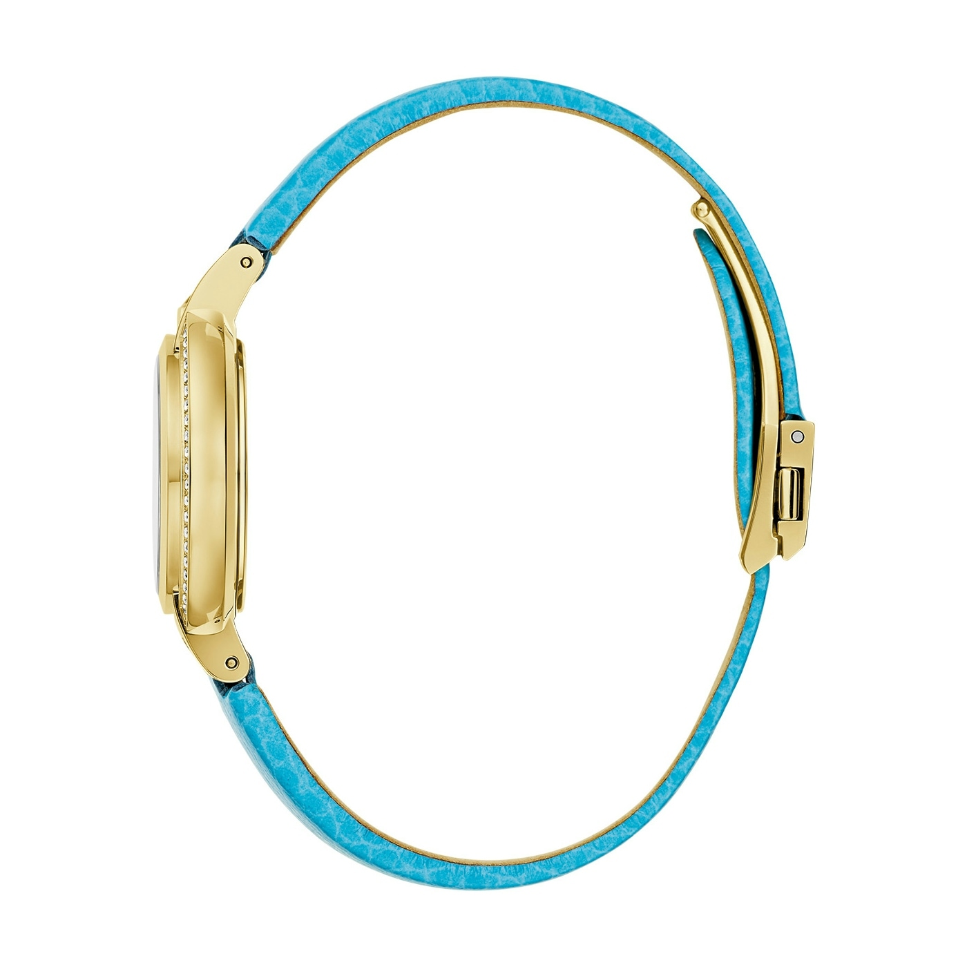 Bulova Quarzuhr »Rubaiyat« Armbanduhr, Damenuhr, Lederarmband, analog, Türkis