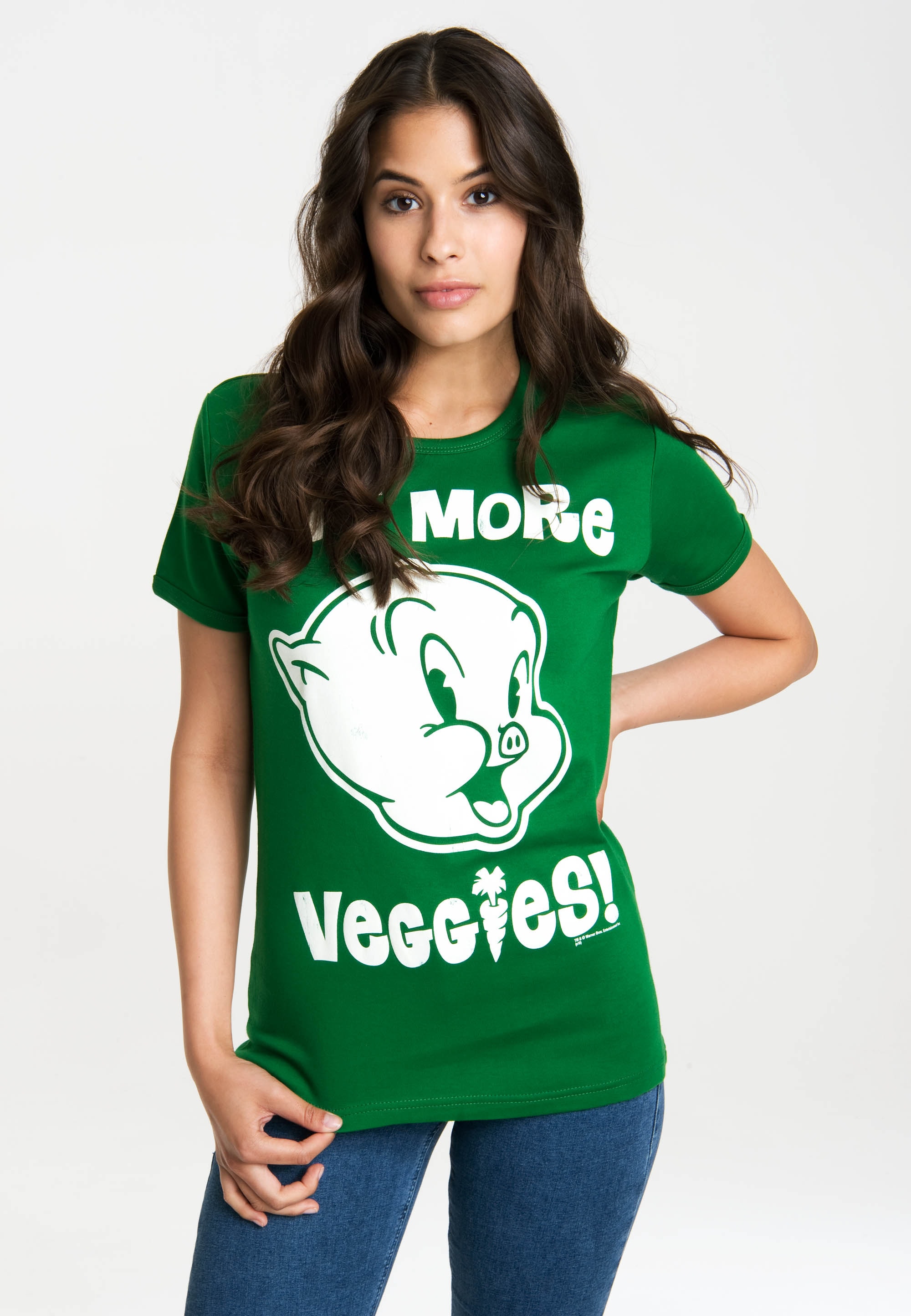 LOGOSHIRT T-Shirt »Looney Tunes - Eat More Veggies«, mit lizenzierten Originaldesign