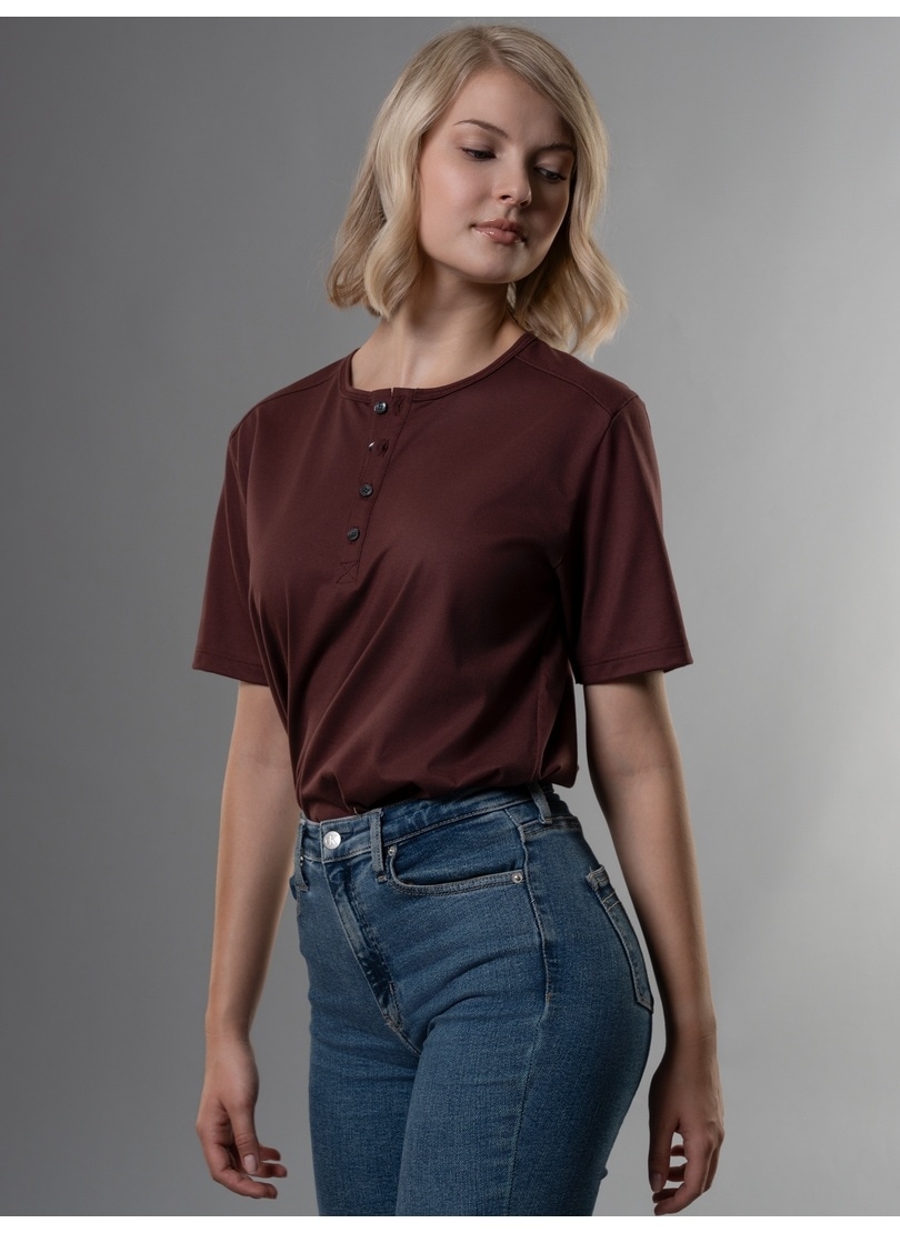 Baumwolle« T-Shirt »TRIGEMA bestellen OTTO mit bei online Trigema Knopfleiste T-Shirt DELUXE