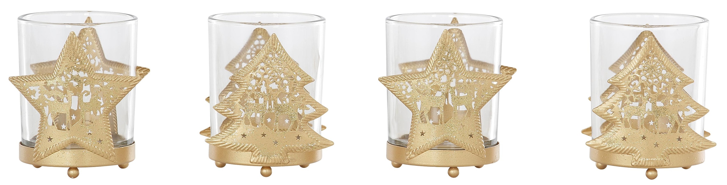 Teelichthalter »Weihnachtsdeko«, (Set, 4 St.)