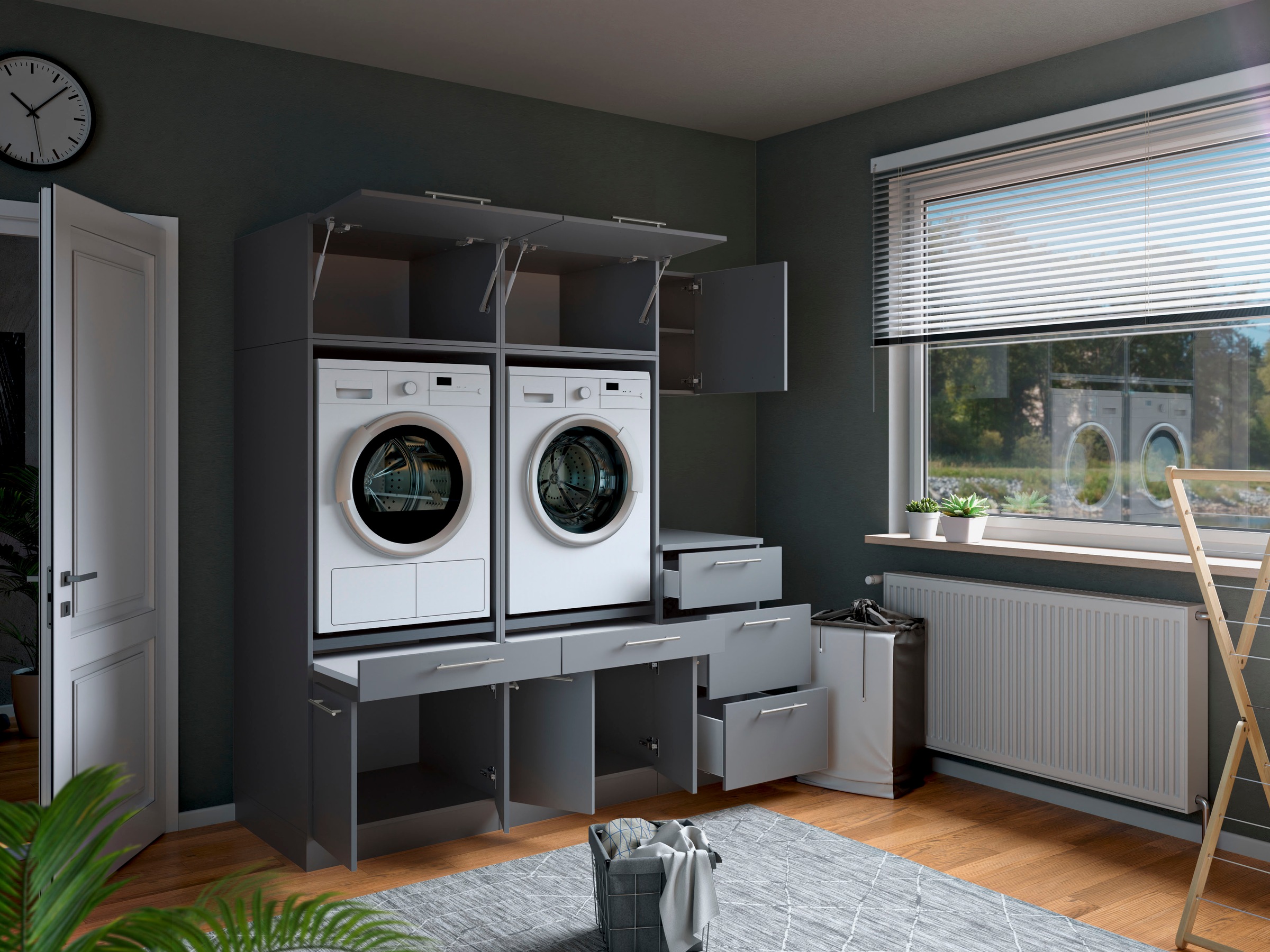 Laundreezy Mehrzweckschrank-Set »Laundreezy, 6-tlg. Mehrzweckschrank-Set B/H/T 186/200/68 cm« 6 Stk. tlg.