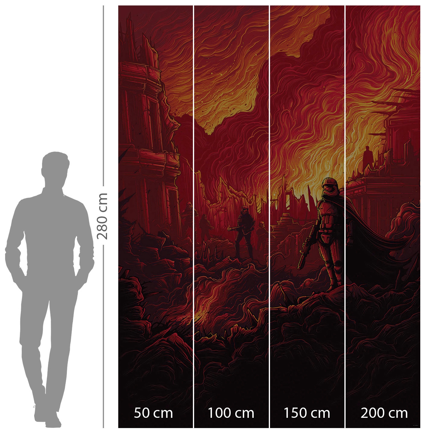 Komar Vliestapete »Digitaldruck Vlies - Star Wars First Order Purge - Größe 200 x 280 cm«, bedruckt, Kinderzimmer