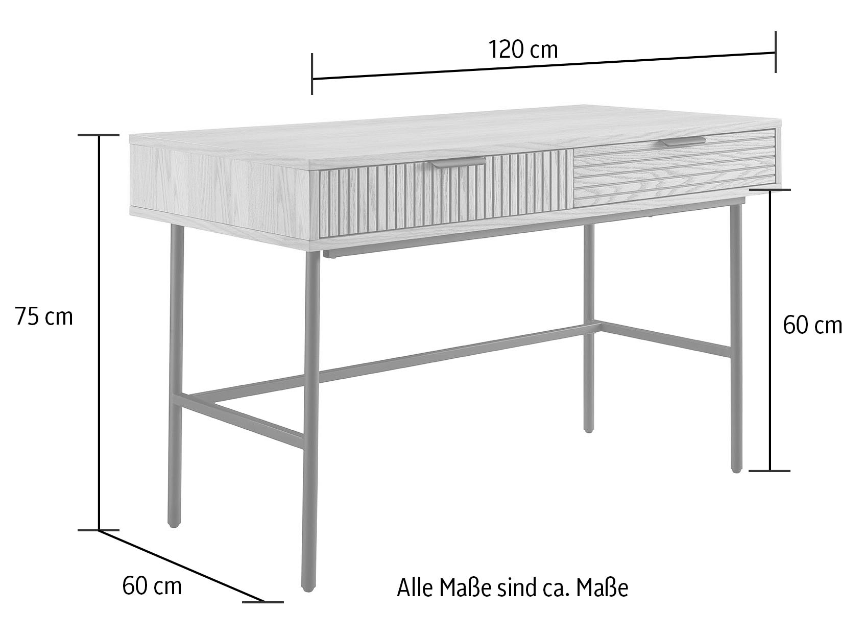 SalesFever Schreibtisch, Eiche Echtholzfurnier