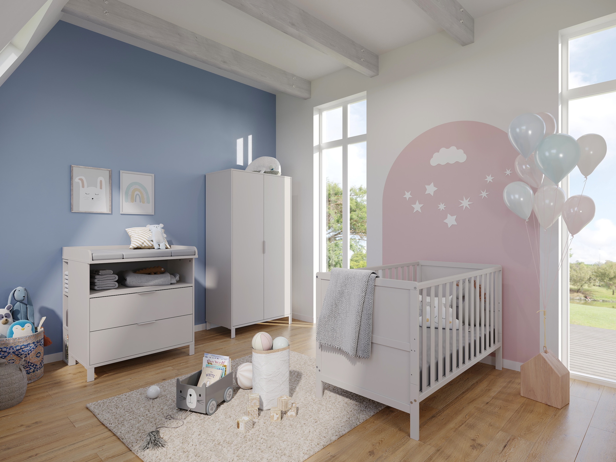 GERMANIA Babybett »GW-Alkmaar«, (1 tlg.), mitwachsendes Kinderbett mit einer Belastbarkeit von 80kg