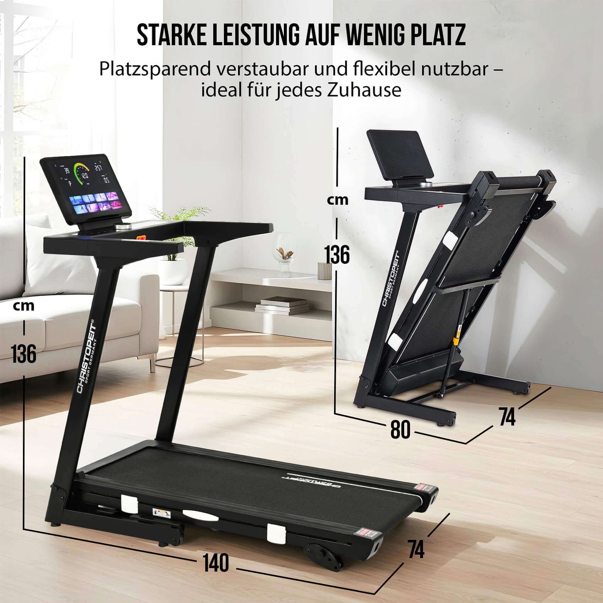 Christopeit Sport® Laufband »Laufband TM 4000 S« bis max. 16 km/h, klappbar, 120 kg max. Benutzergewicht