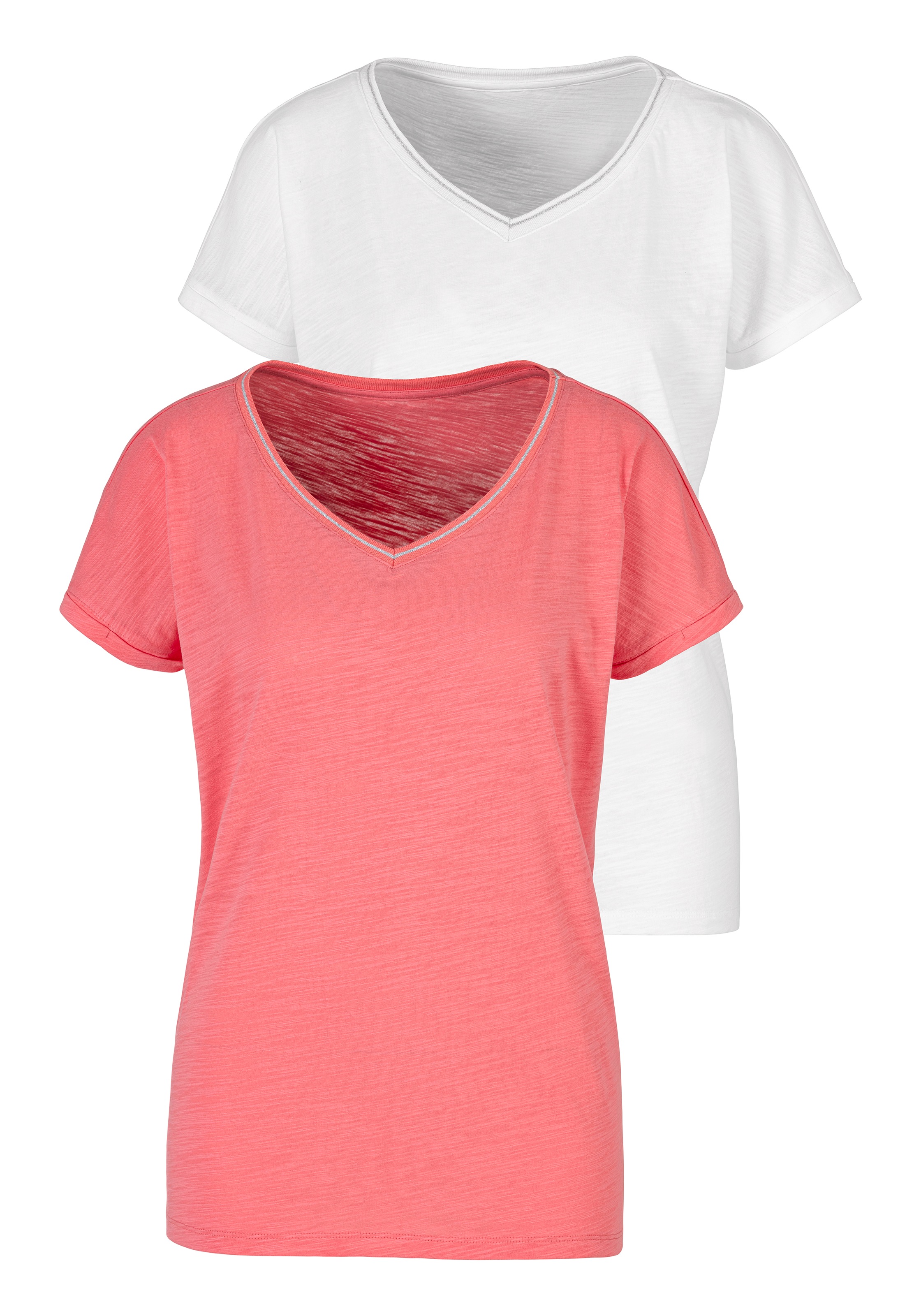 H.I.S T-Shirt, mit modischem Lurexstreifen